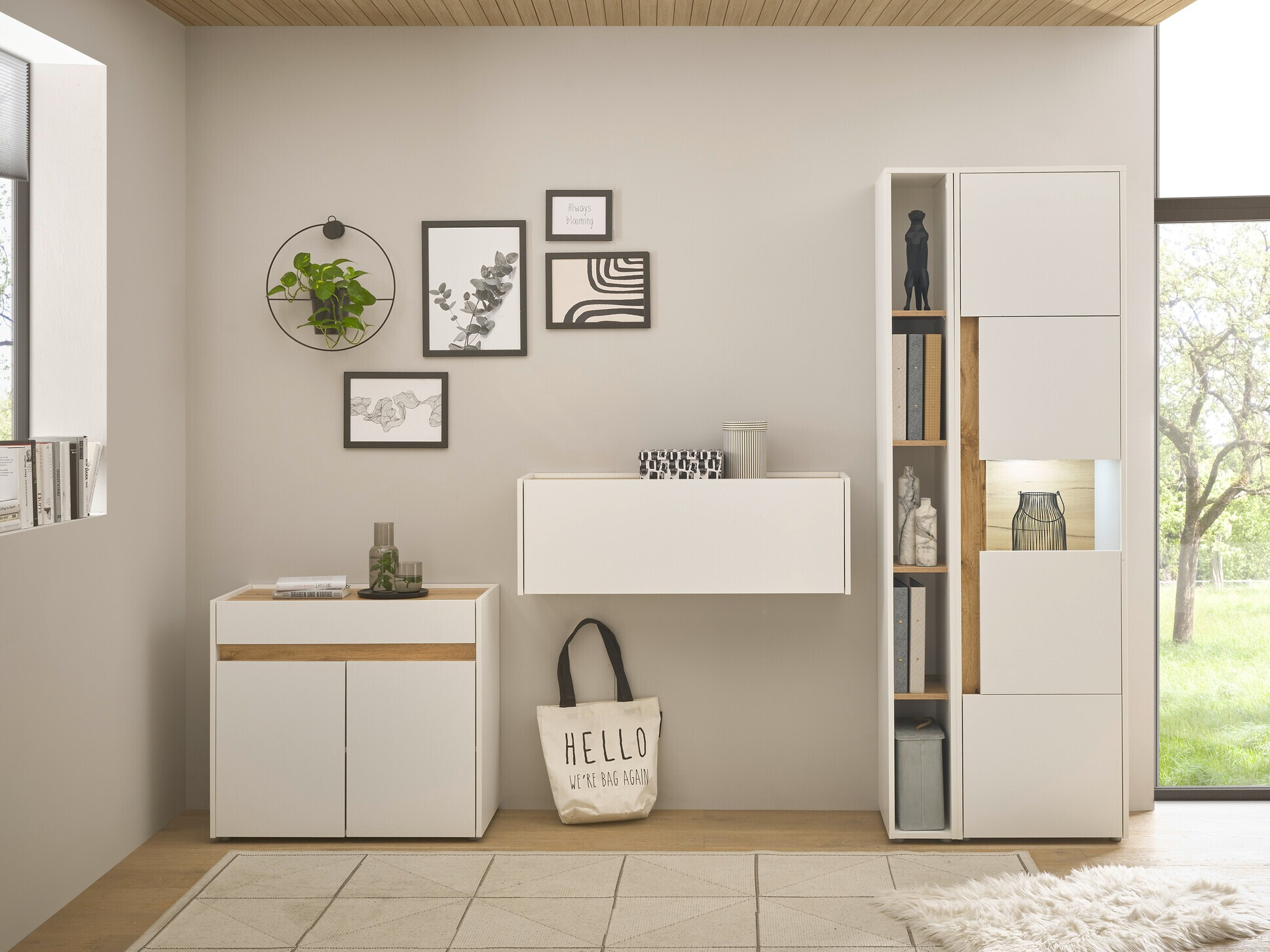 Meubelset Elbsori 139 (Wit + Wotan eik)