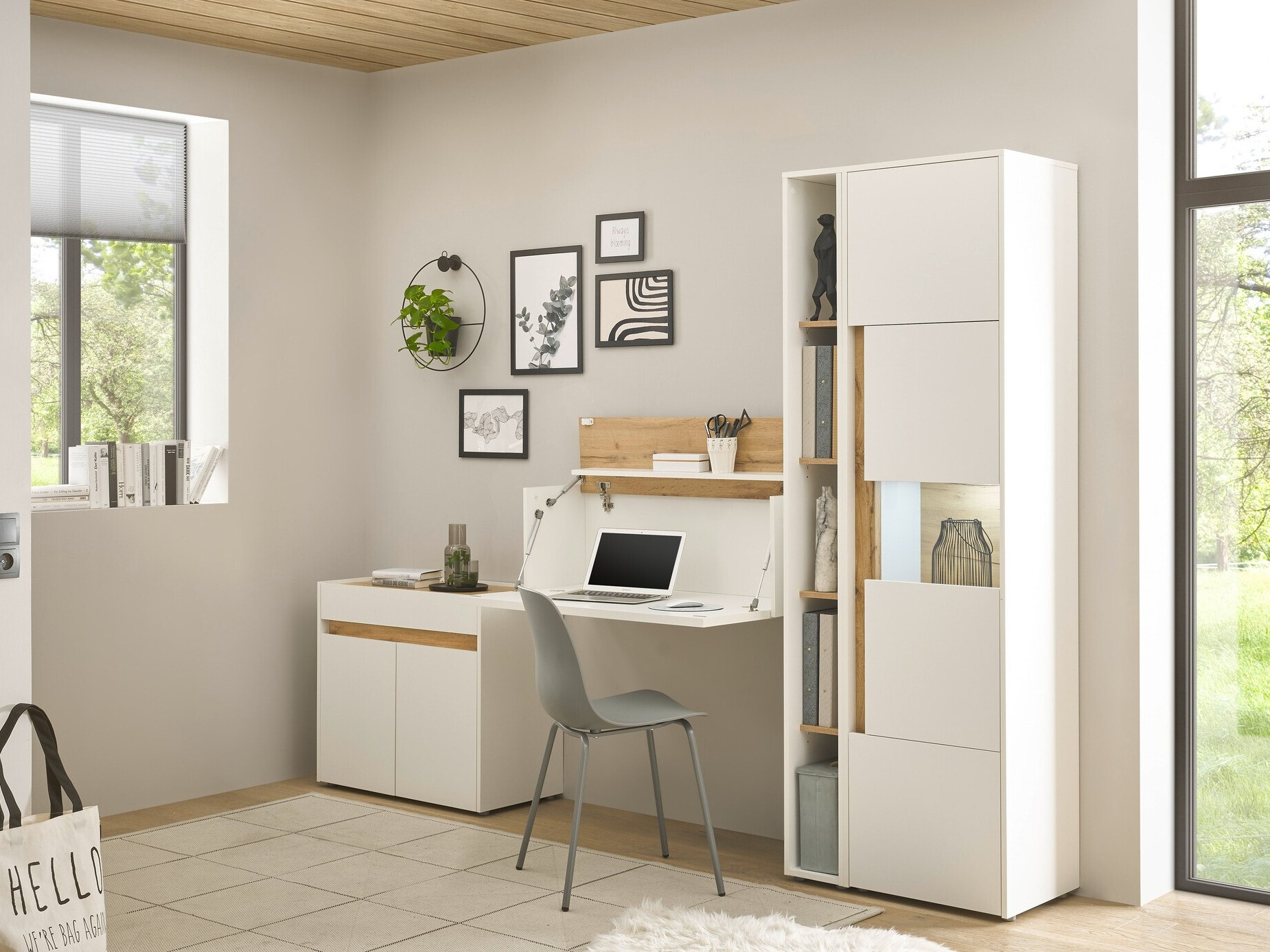 Meubelset Elbsori 139 (Wit + Wotan eik)