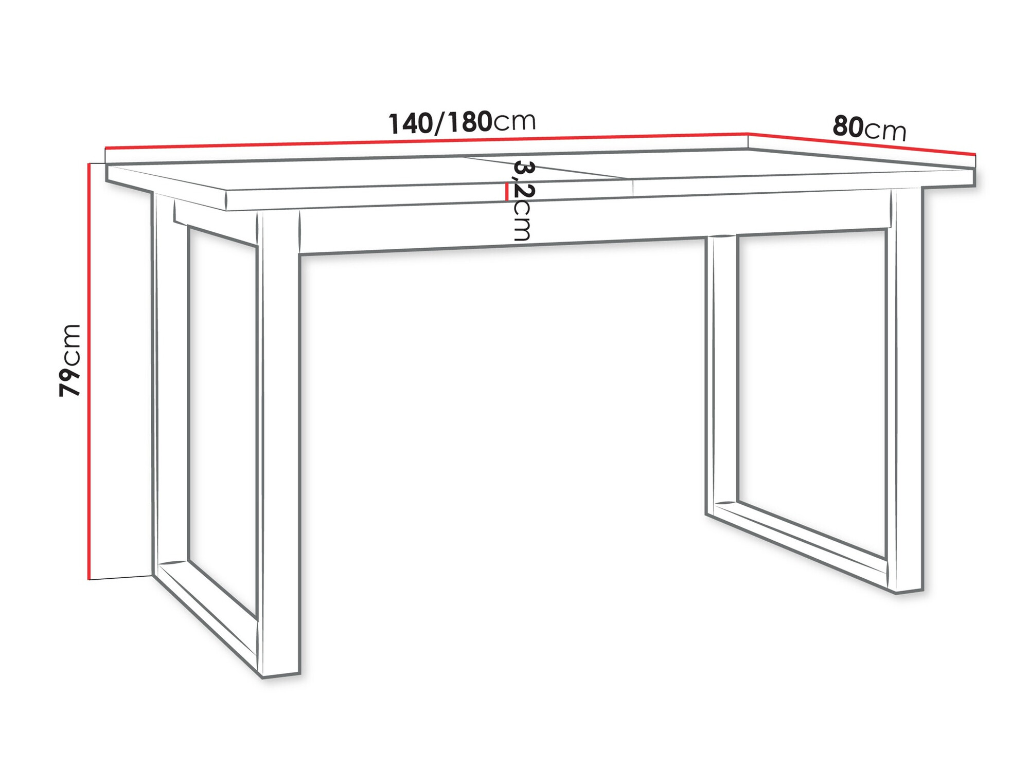 Tafel Victorville 353 (Artisan eiken + Zwart)
