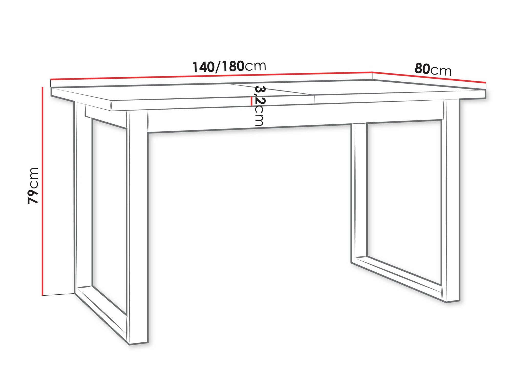 Tafel Victorville 353 (Sonoma eik + Zwart)