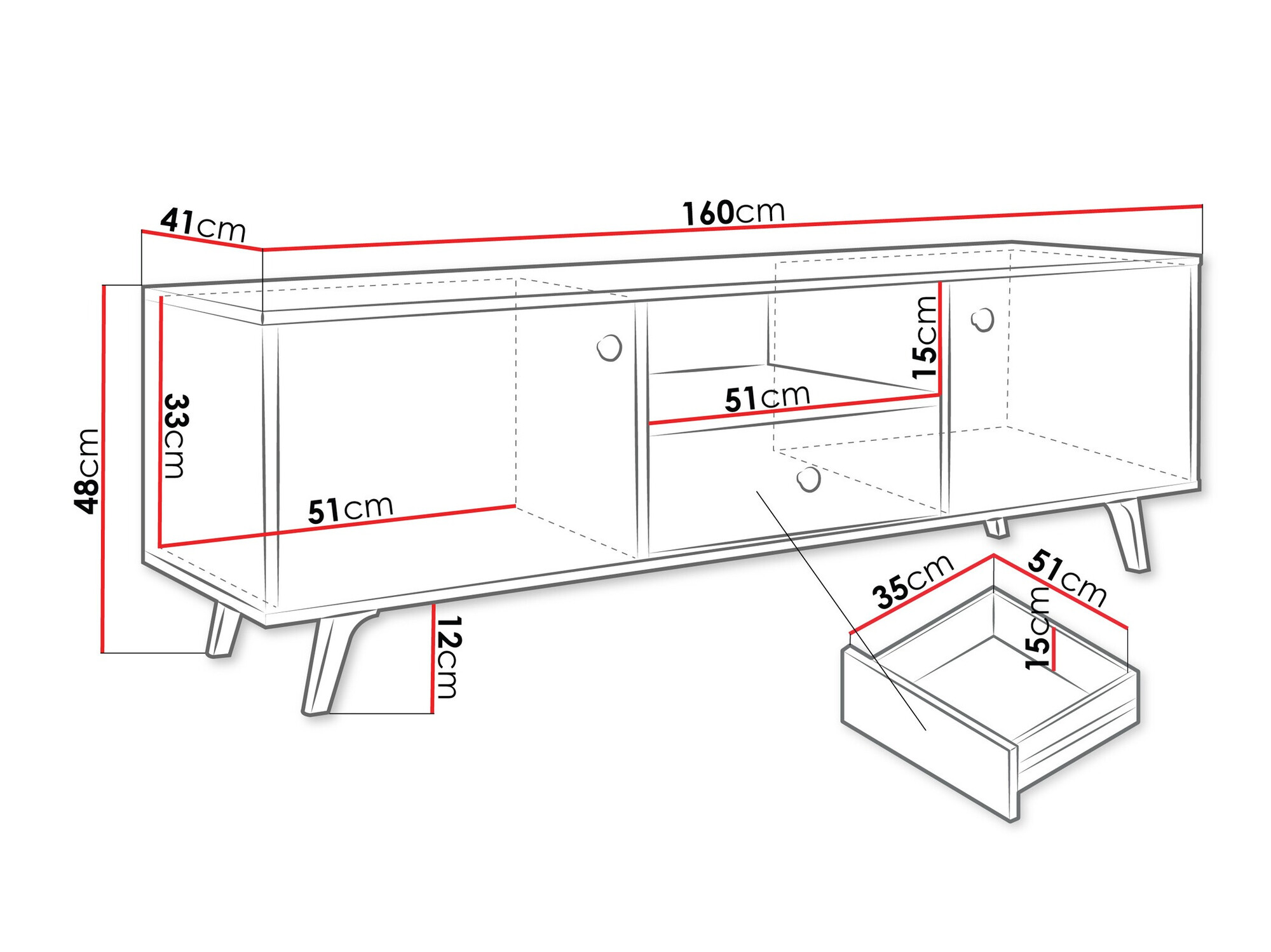 TV-meubel Monfera 104 (Wit)