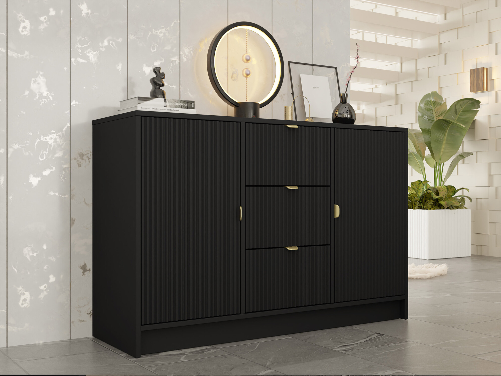 Ladekast Comfivo Papilio (Zwart)