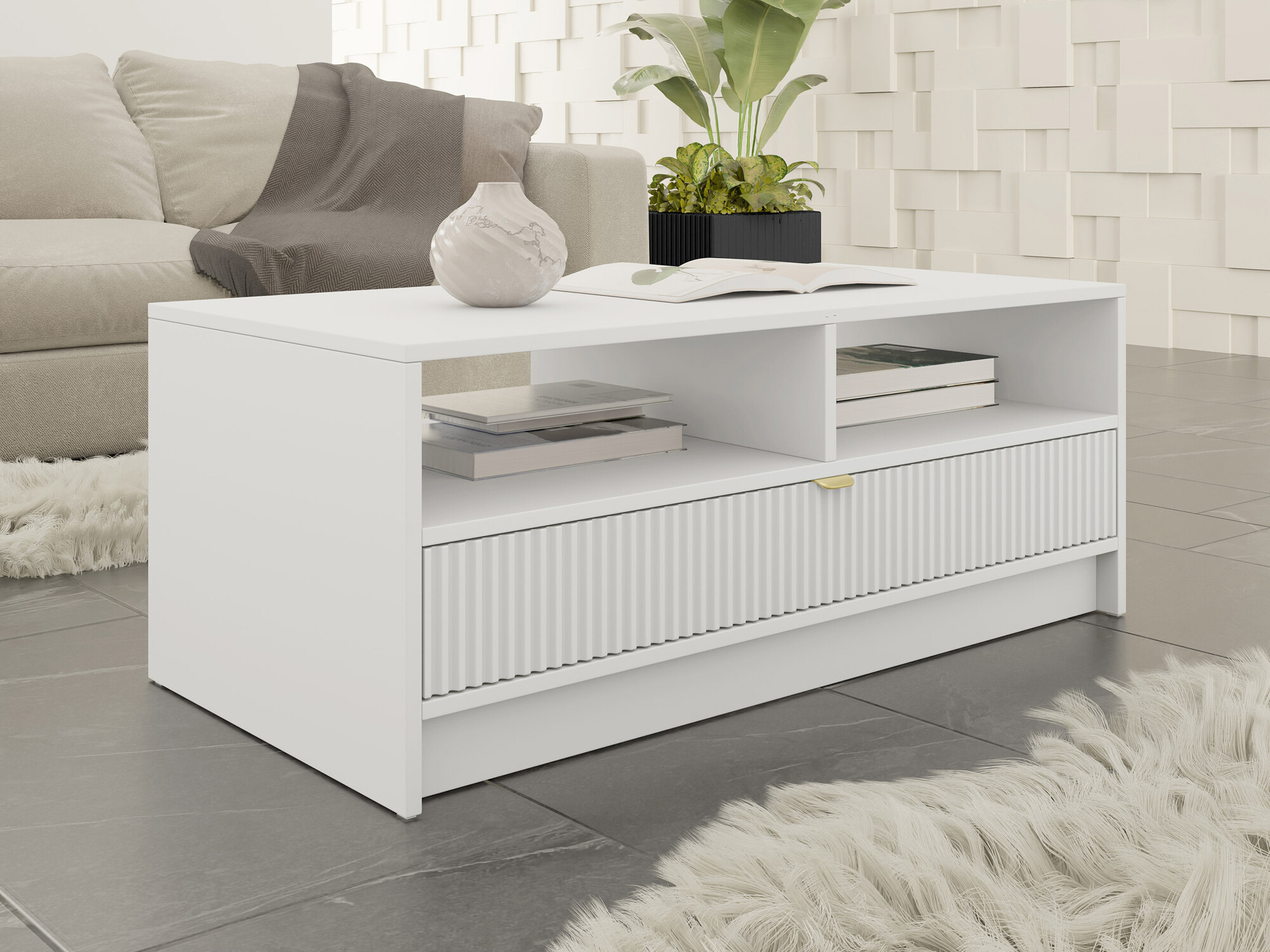 Salontafel Comfivo Larmire 105 (Wit)