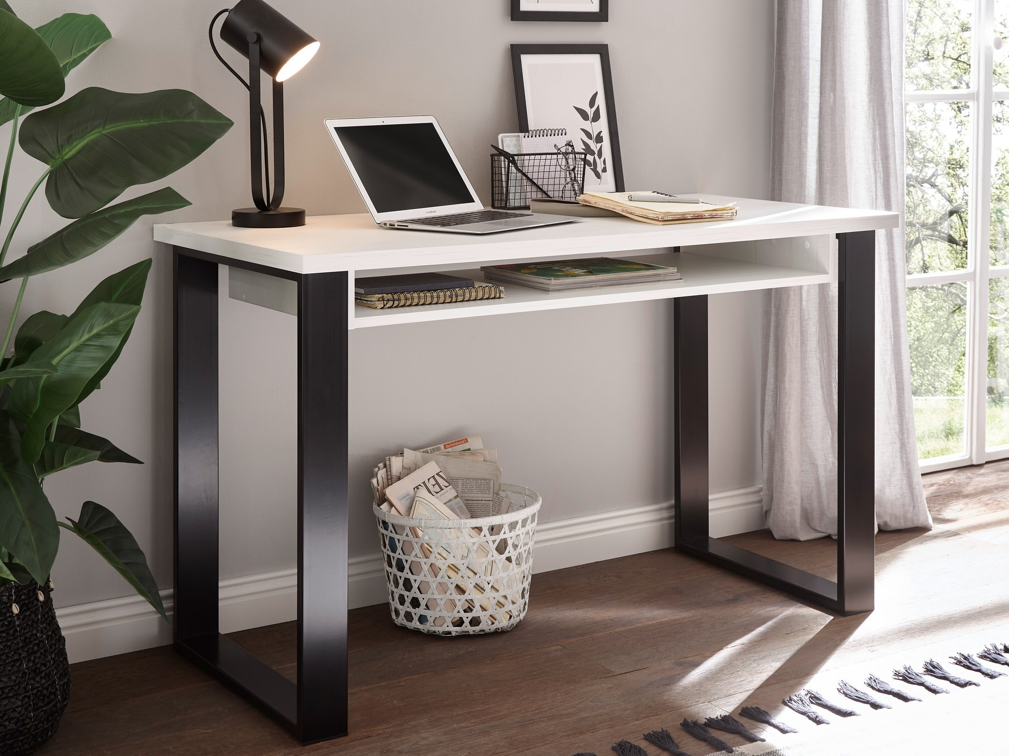 Bureau Cirtale 101 (Gebleekt grenen + Antraciet)