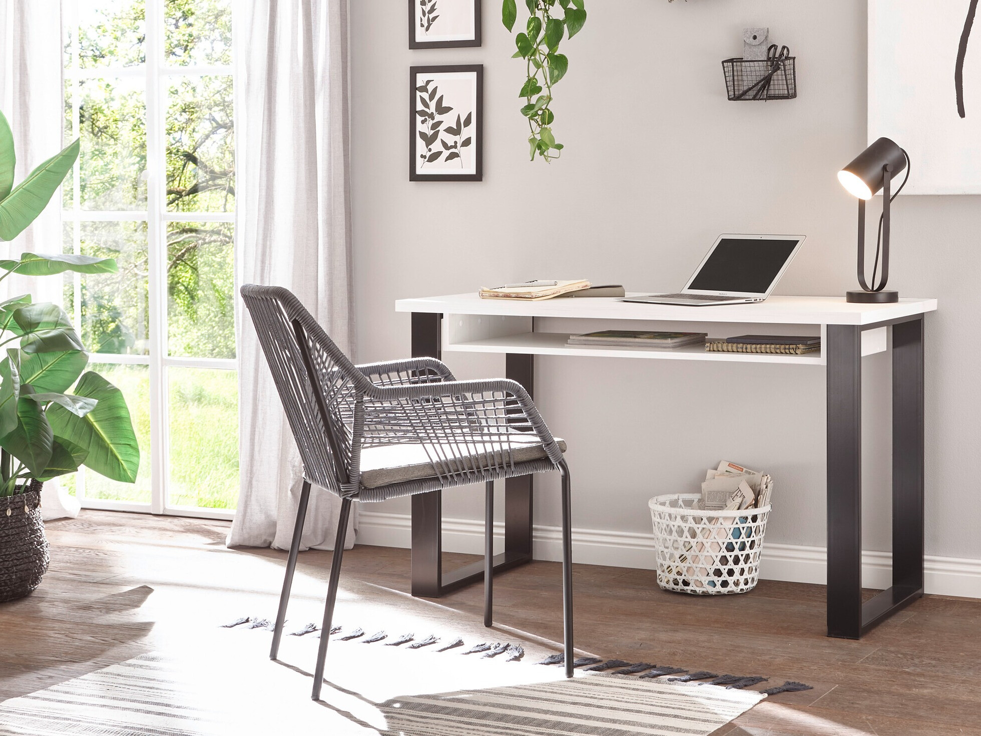 Bureau Cirtale 101 (Gebleekt grenen + Antraciet)