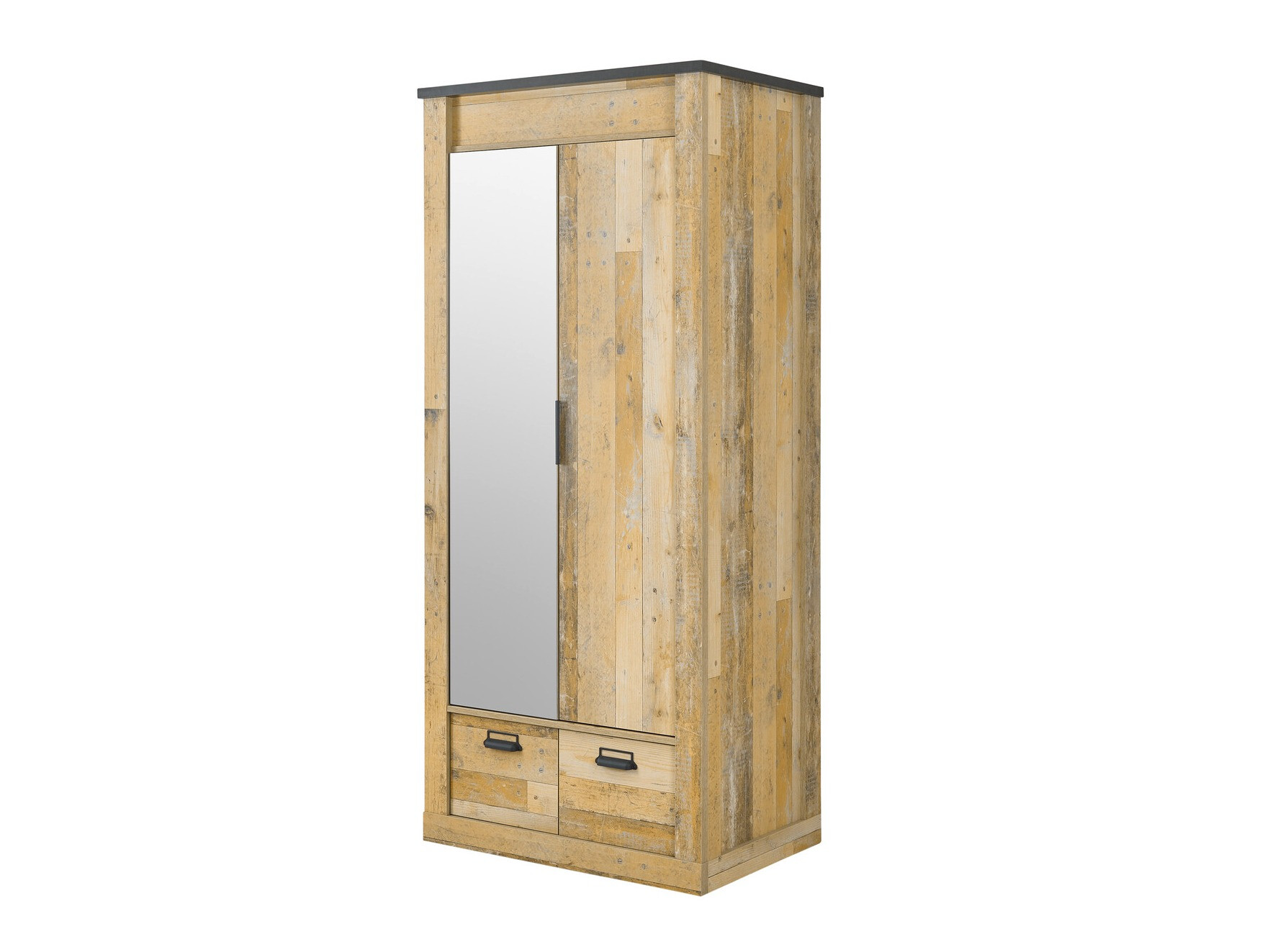 Kledingkast Cirtale 106 (Antraciet + Verouderd hout)
