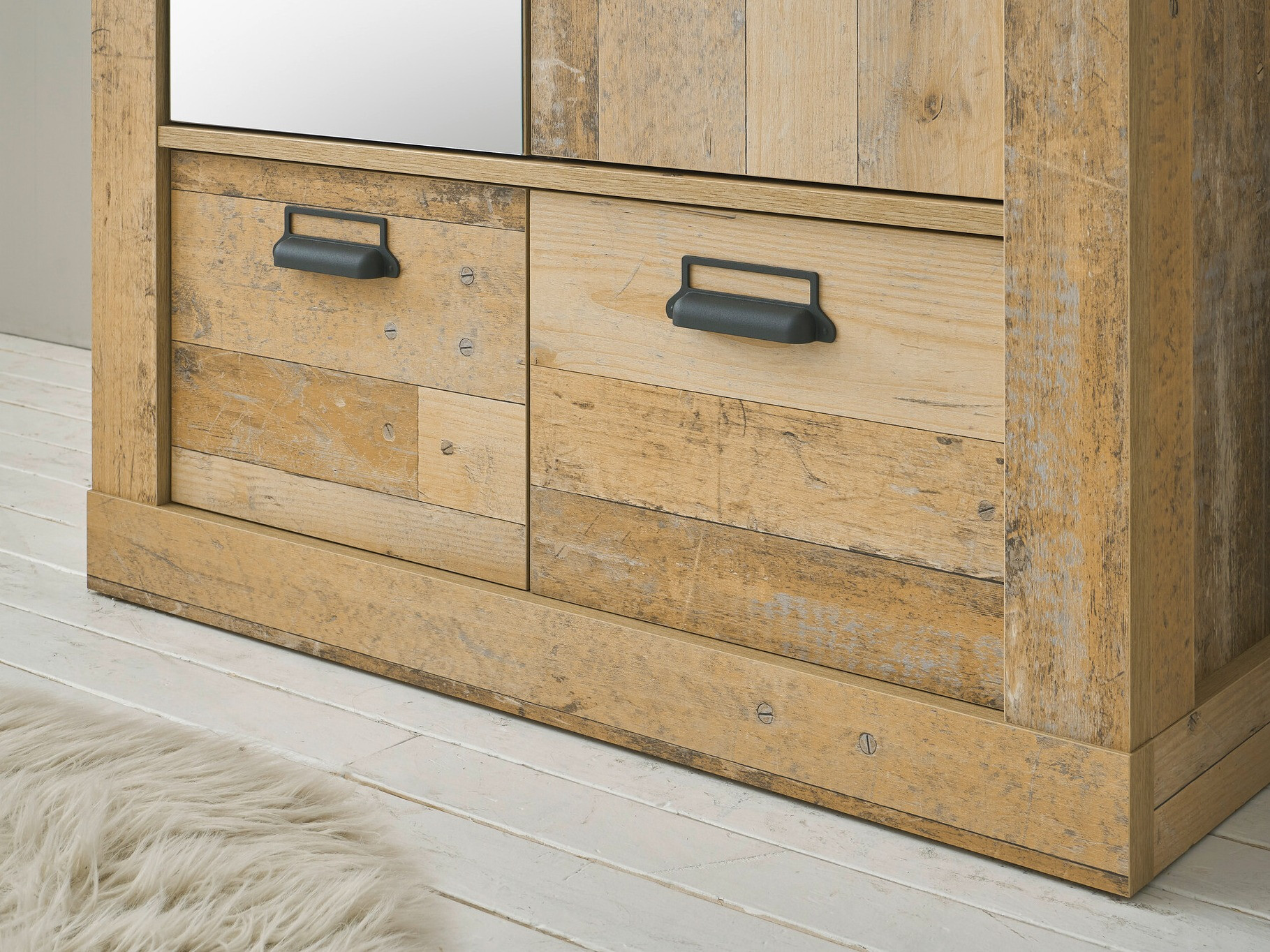 Kledingkast Cirtale 106 (Antraciet + Verouderd hout)