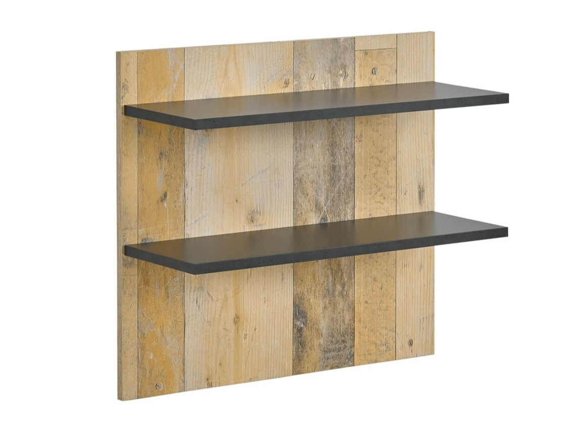 Wandplank Cirtale 105 (Verouderd hout + Antraciet)