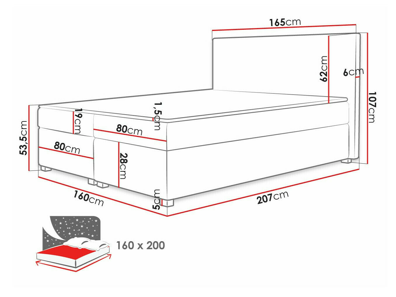 Boxspring Memphis 137 (Poso 110)