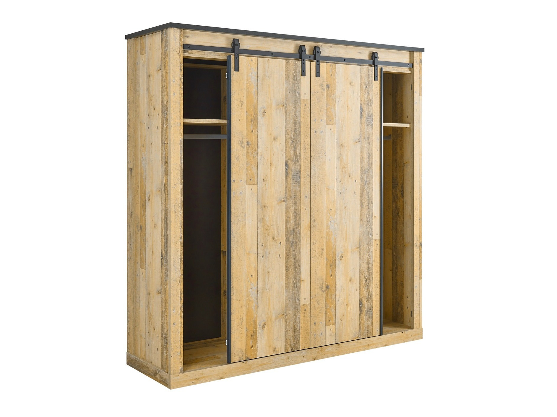 Kledingkast Cirtale 108 (Antraciet + Verouderd hout)