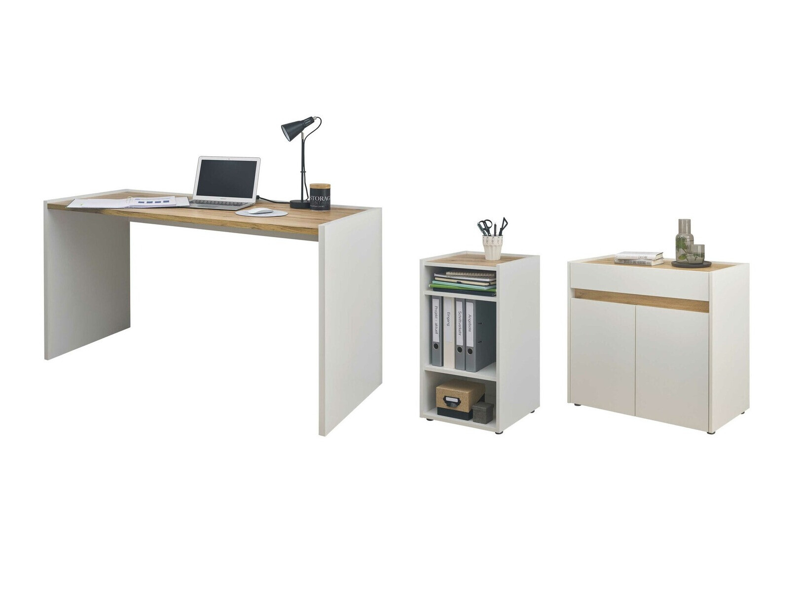 Thuiskantoorset Elbsori 151 (Wit + Wotan eik)