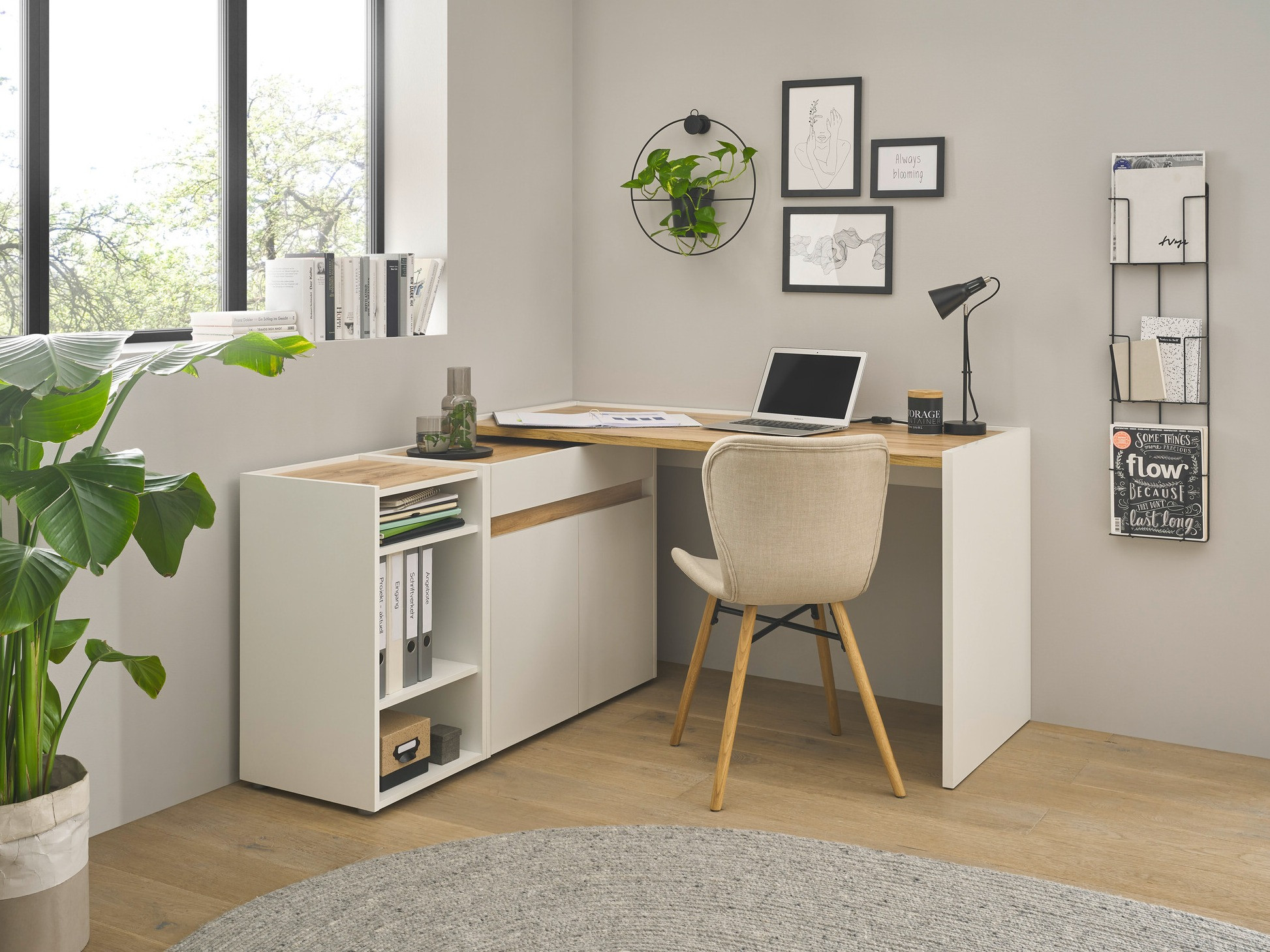 Thuiskantoorset Elbsori 151 (Wit + Wotan eik)