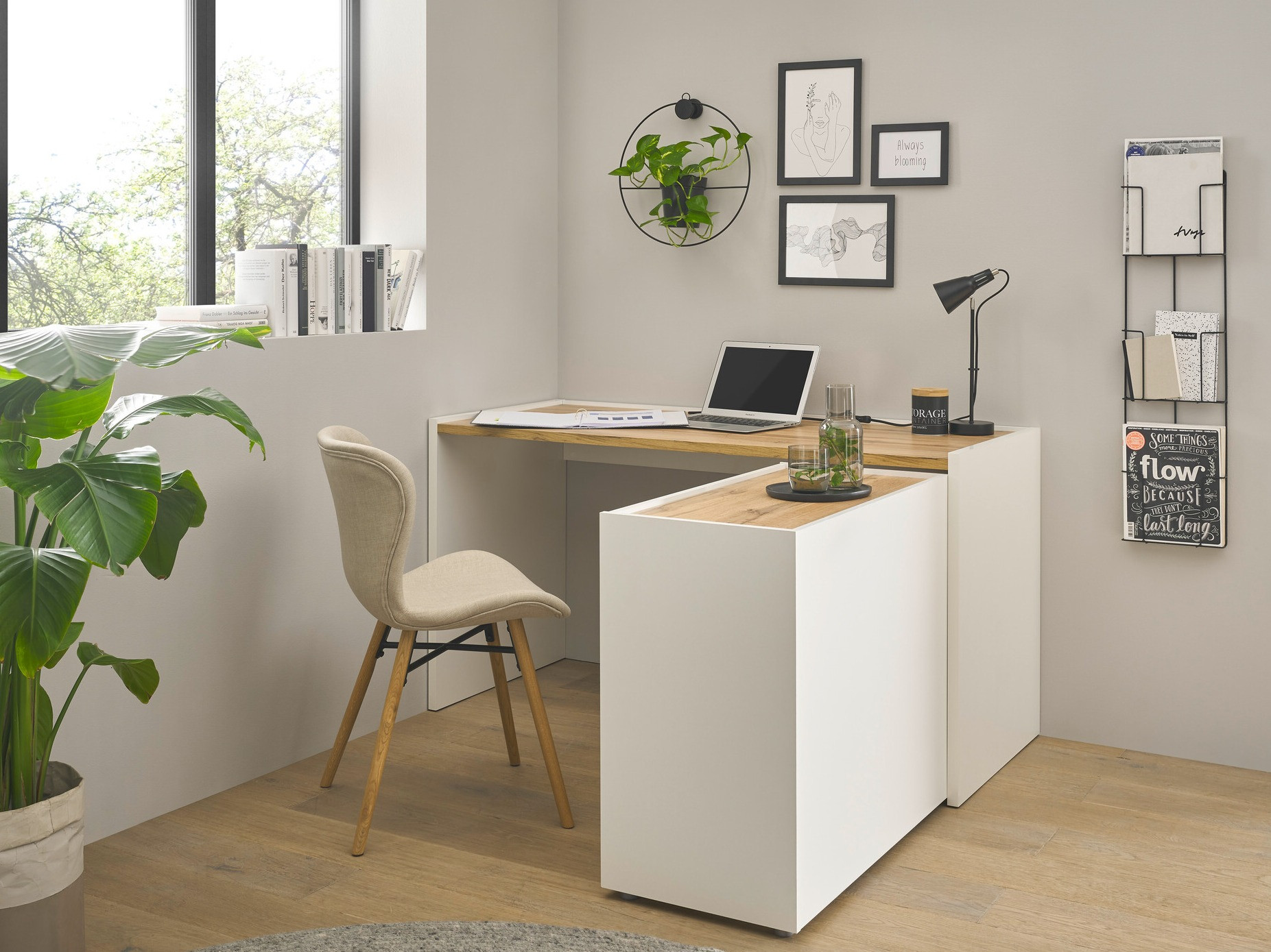 Thuiskantoorset Elbsori 151 (Wit + Wotan eik)