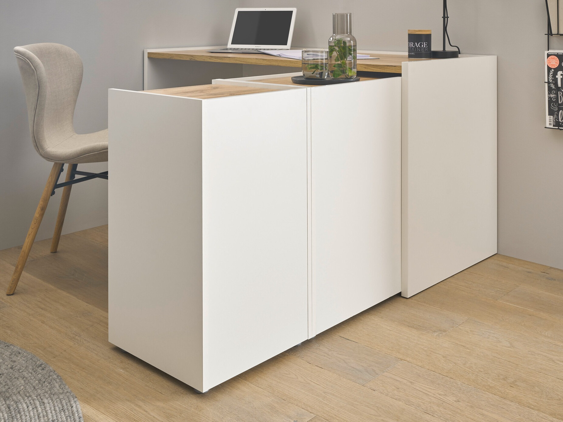 Thuiskantoorset Elbsori 151 (Wit + Wotan eik)