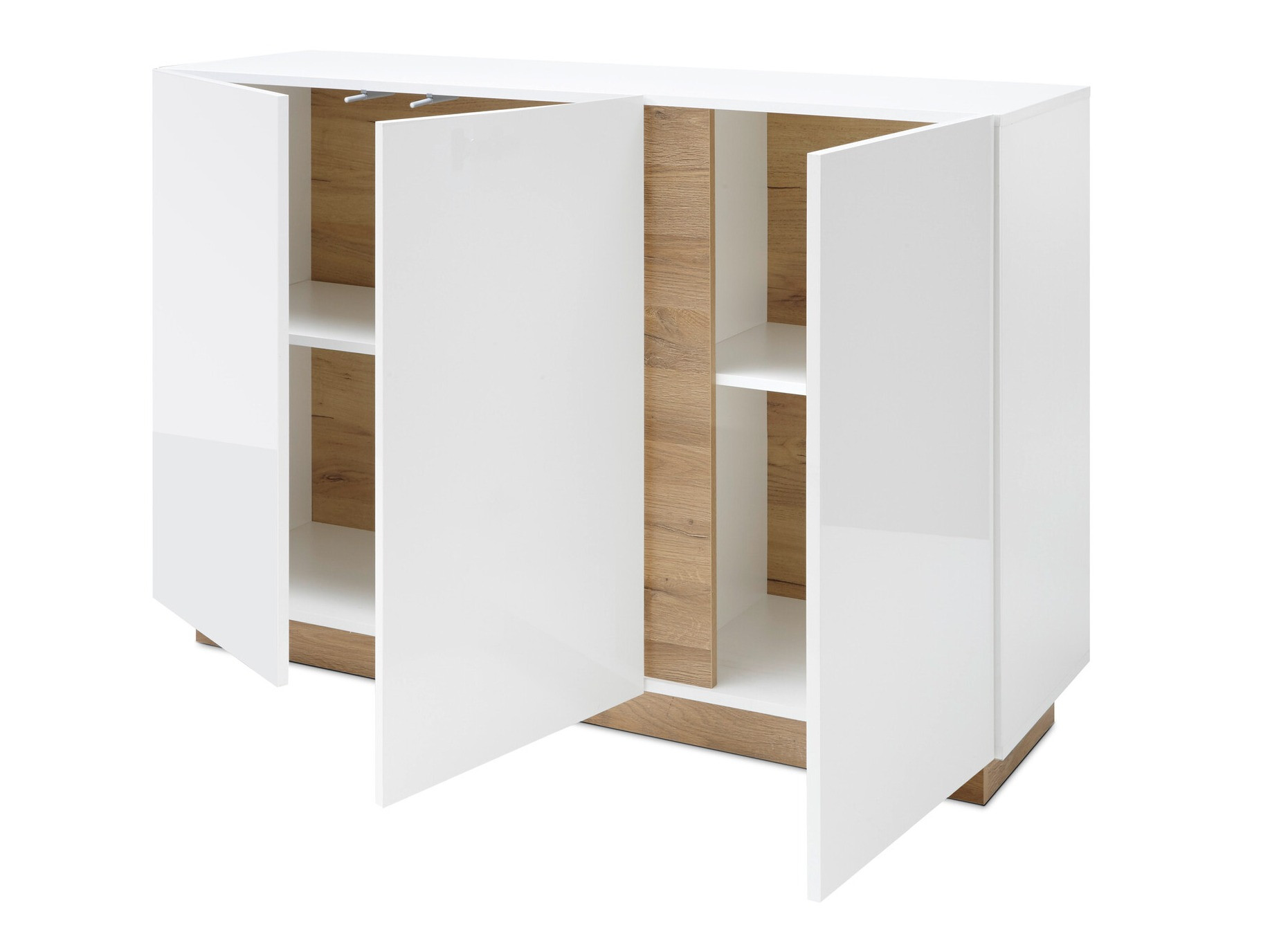 Dressoir Veropho 106 (Glanzend wit + Kleinzoon eik)