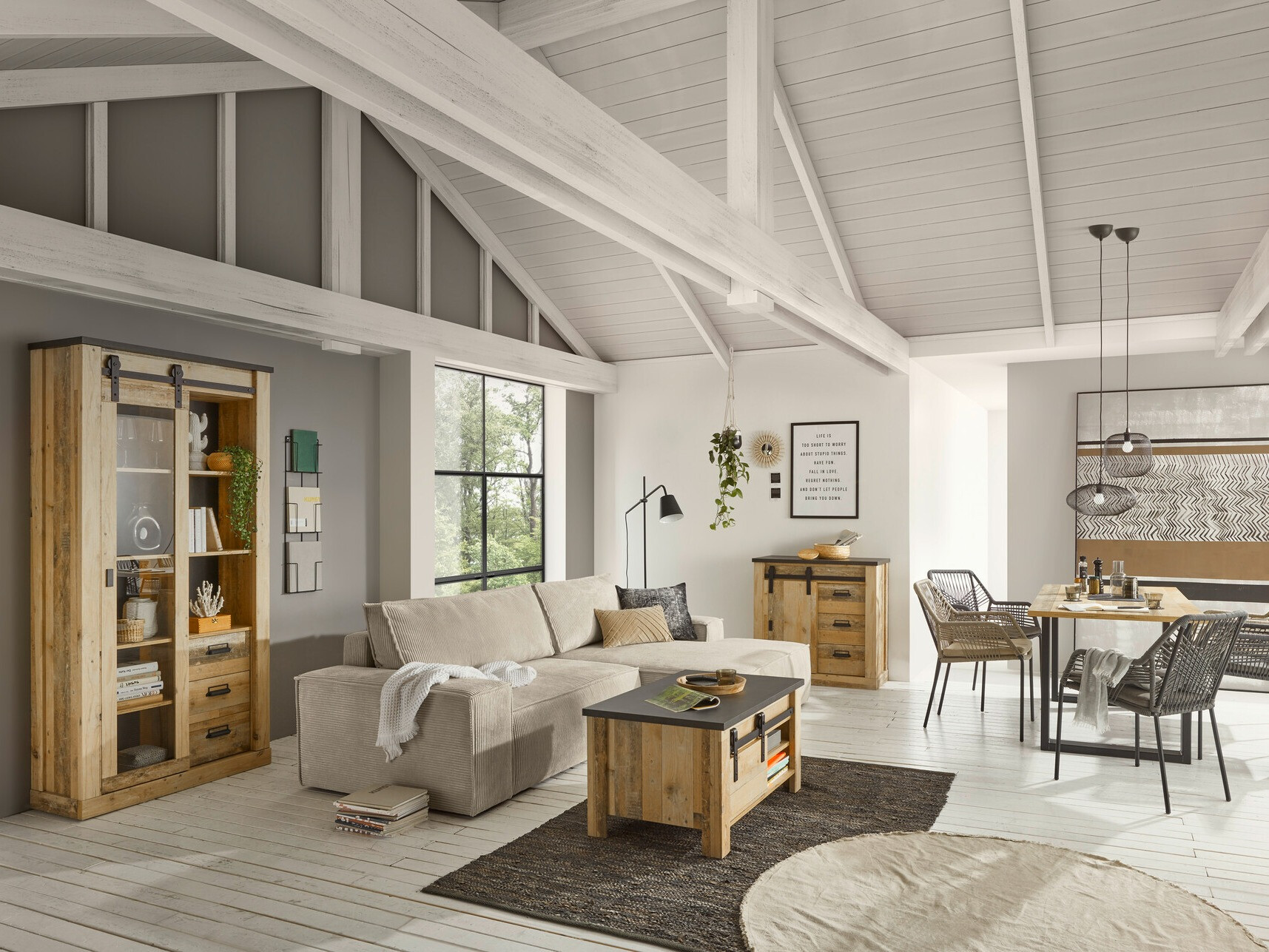 Ladekast Cirtale 117 (Antraciet + Verouderd hout)