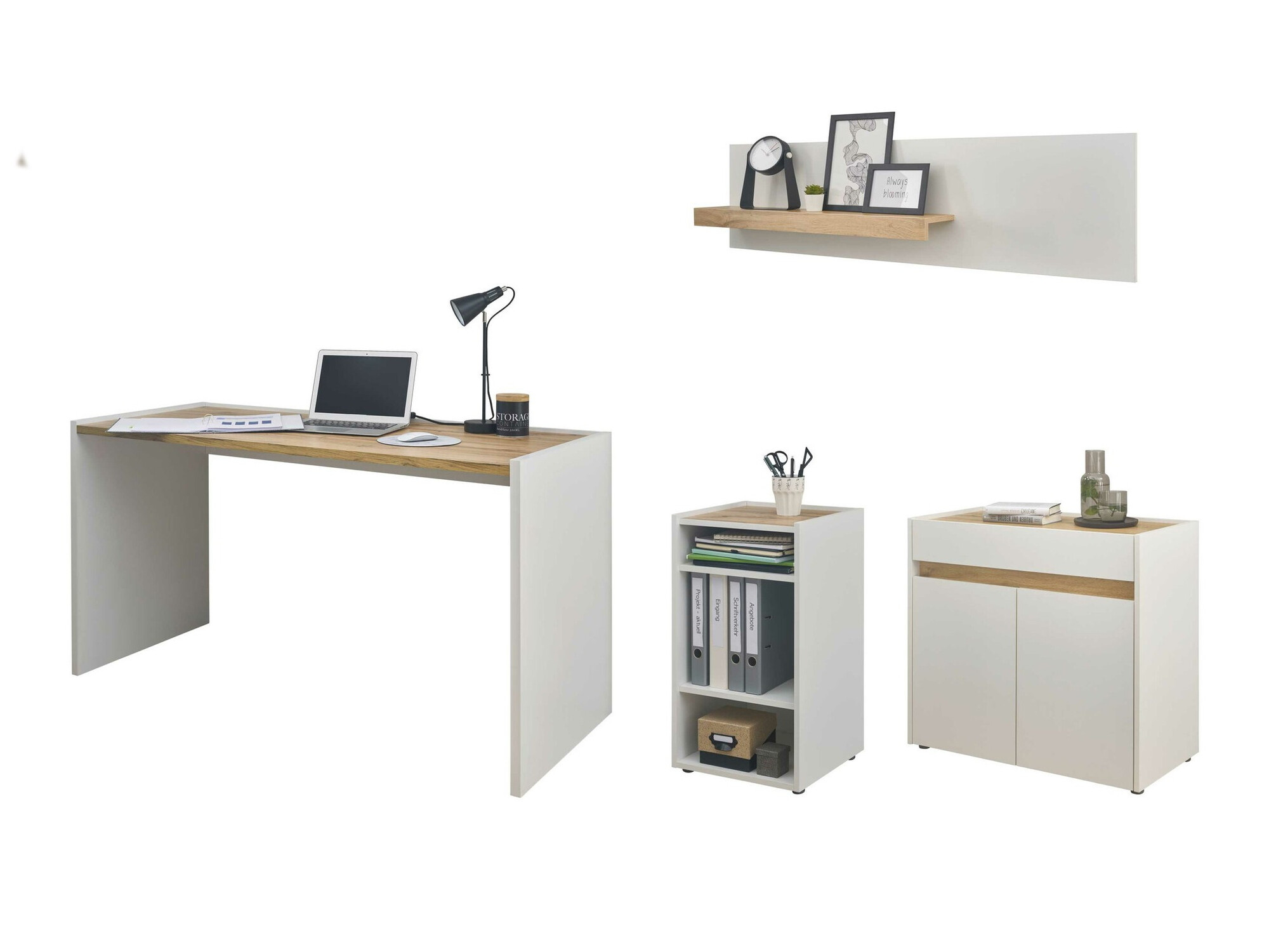 Thuiskantoorset Elbsori 152 (Wit + Wotan eik)