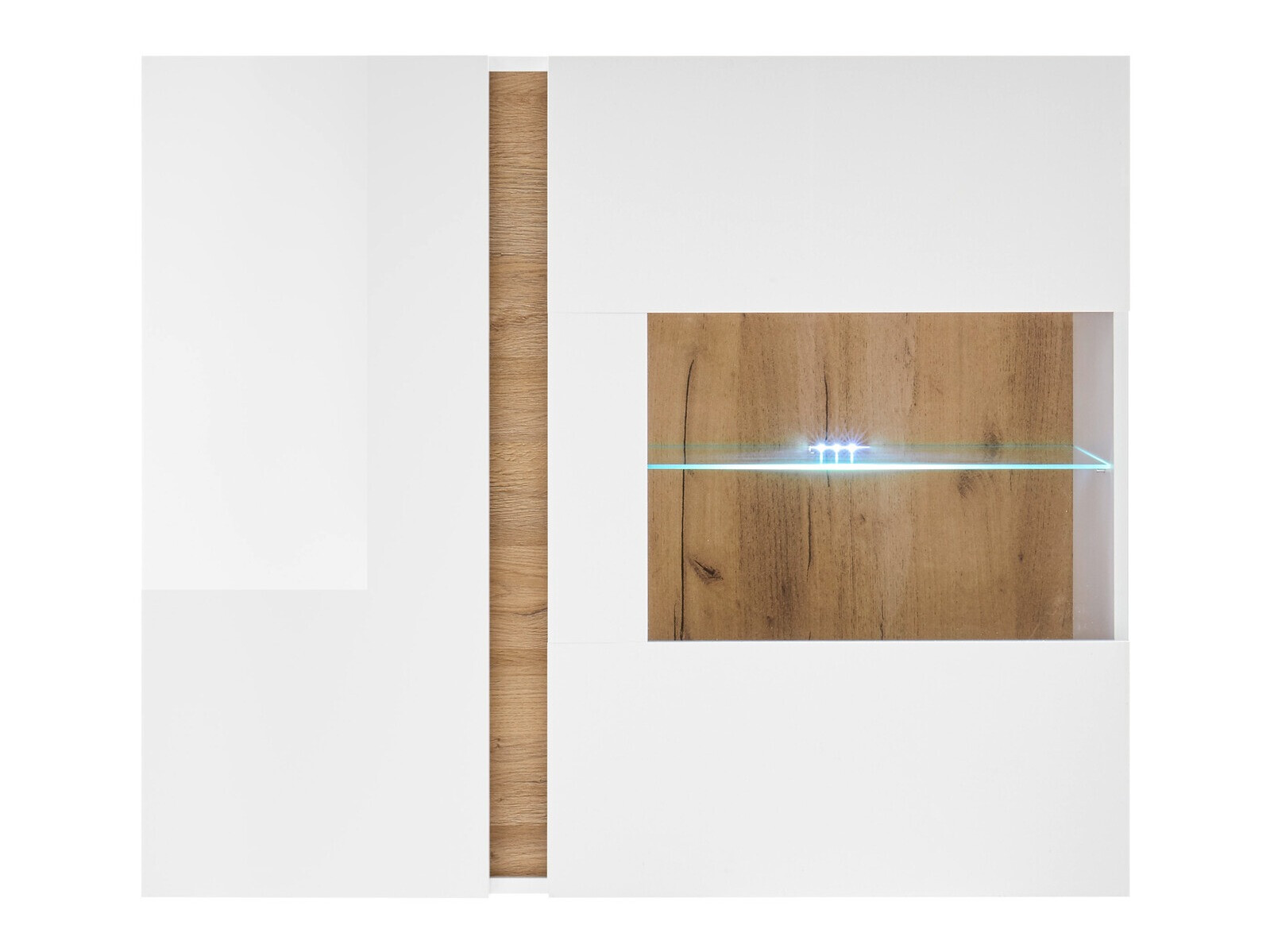 Wandkast Veropho 105 (Glanzend wit + Kleinzoon eik)