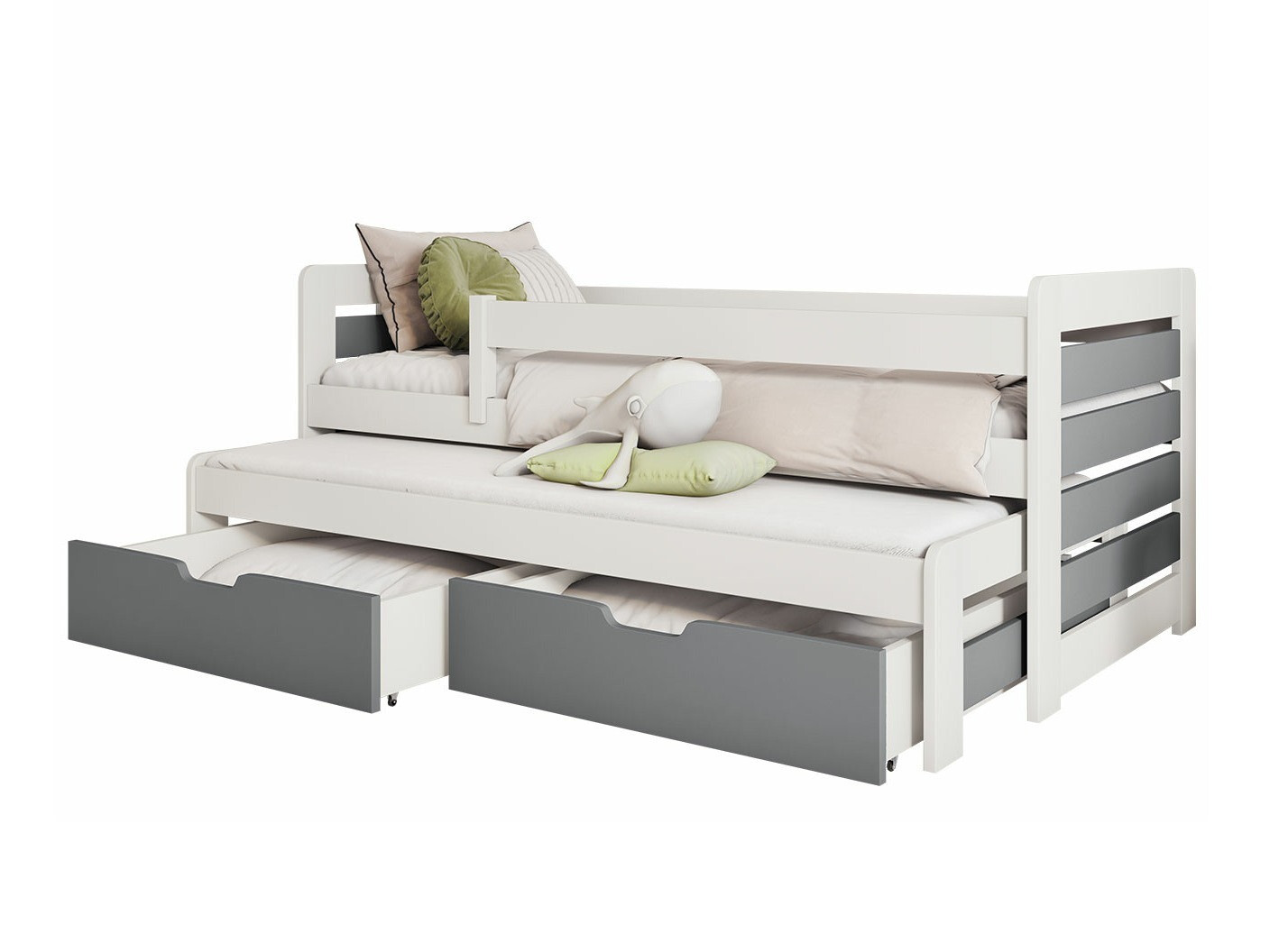 Bed Henderson 128 (Wit + Grijs)