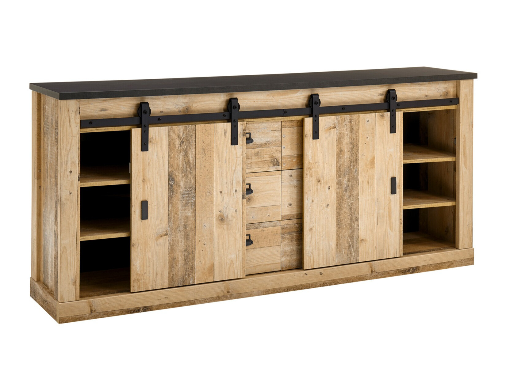 Ladekast Cirtale 118 (Antraciet + Verouderd hout)