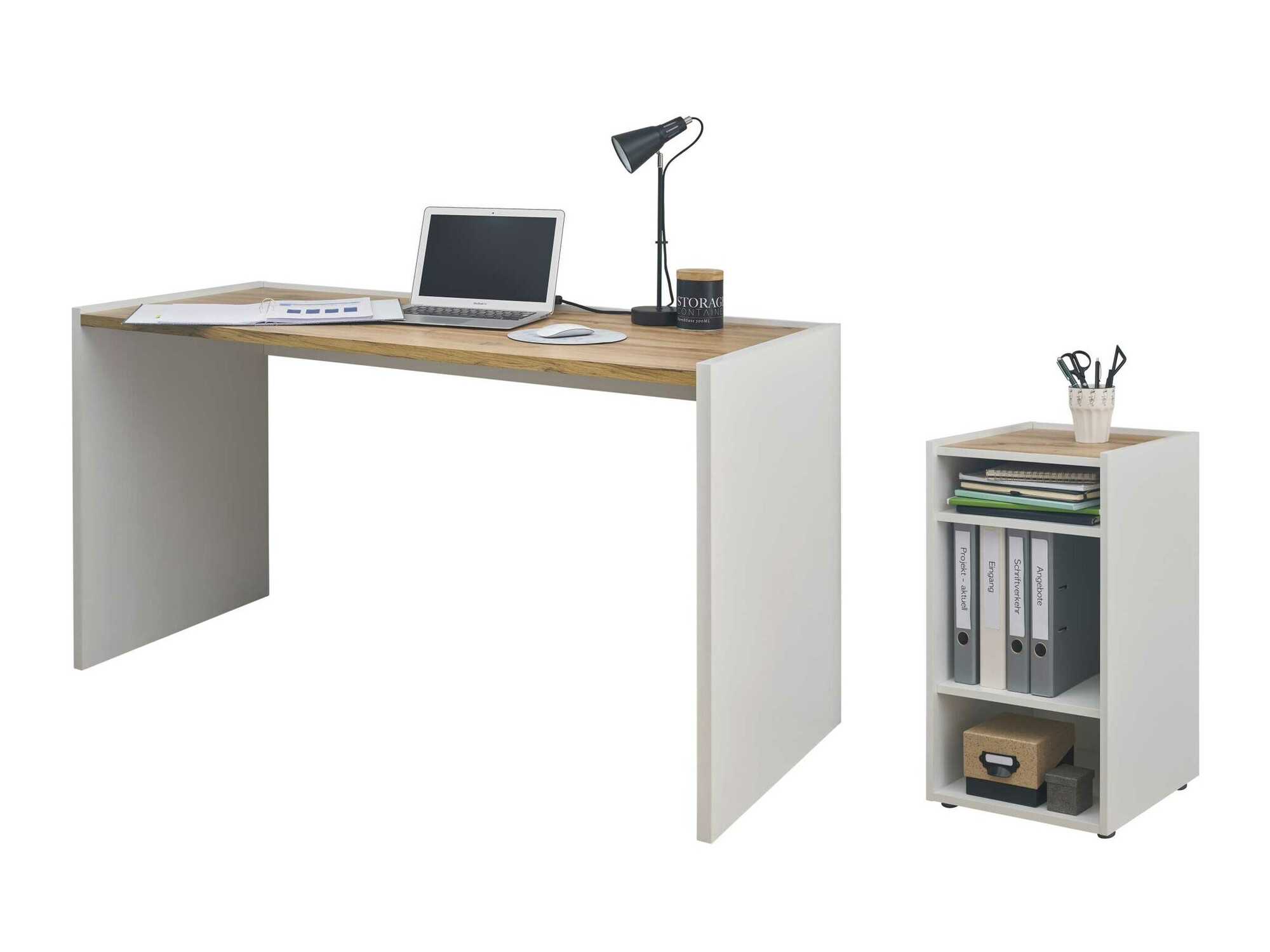 Thuiskantoorset Elbsori 153 (Wit + Wotan eik)