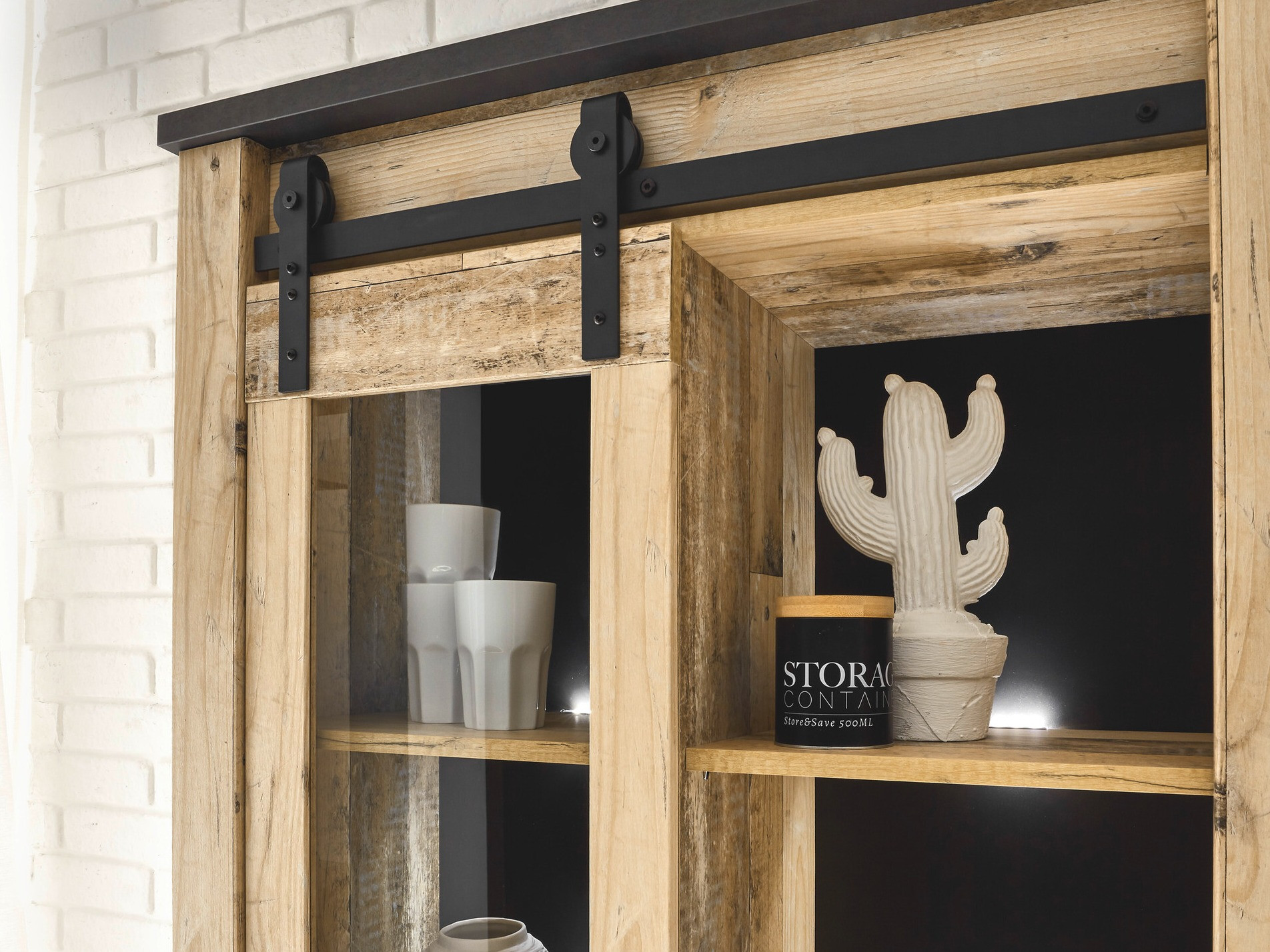 Boekenkast Cirtale 121 (Verouderd hout + Antraciet)