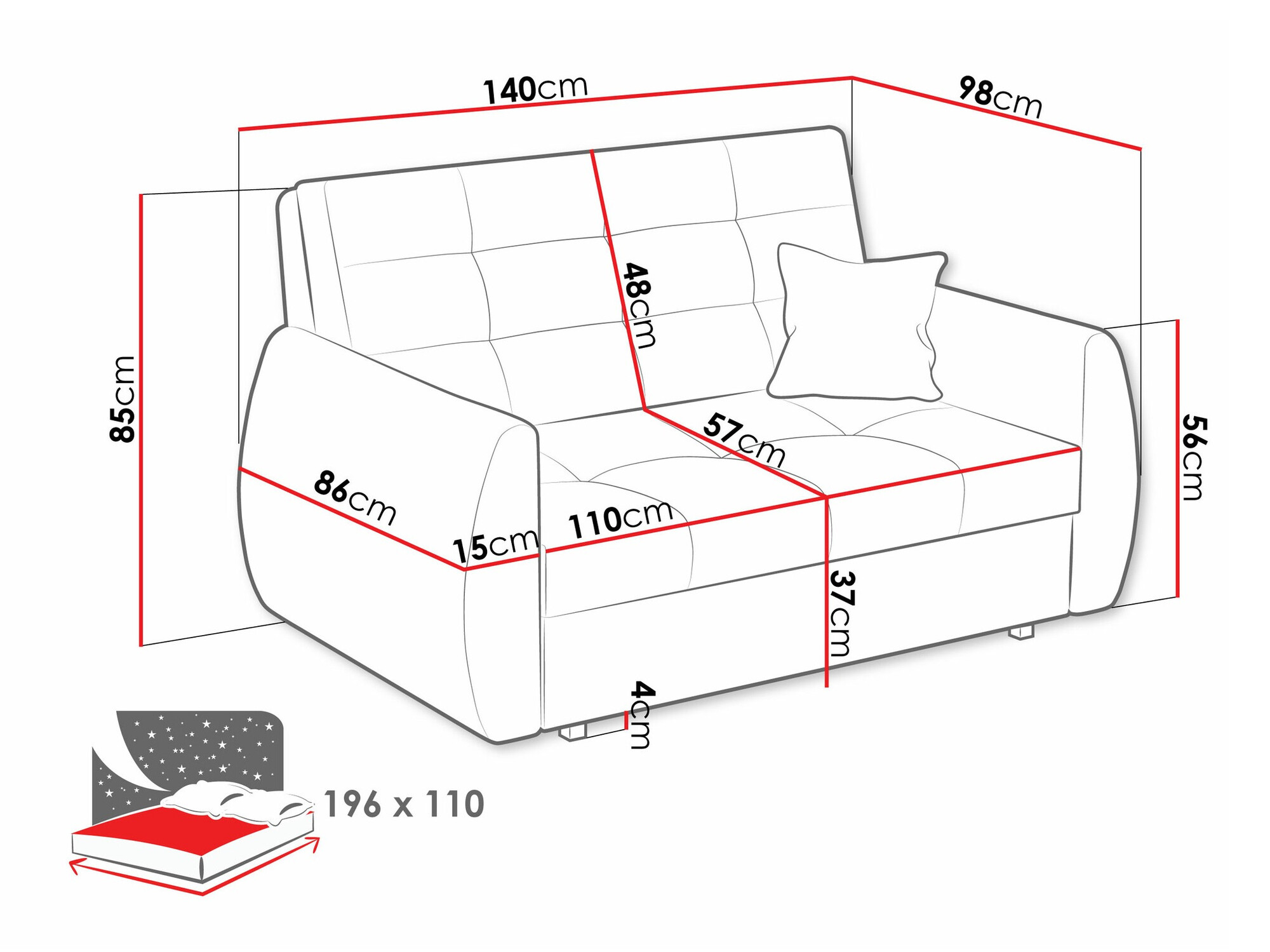 Slaapbank Columbus 212 (Aragon 03)