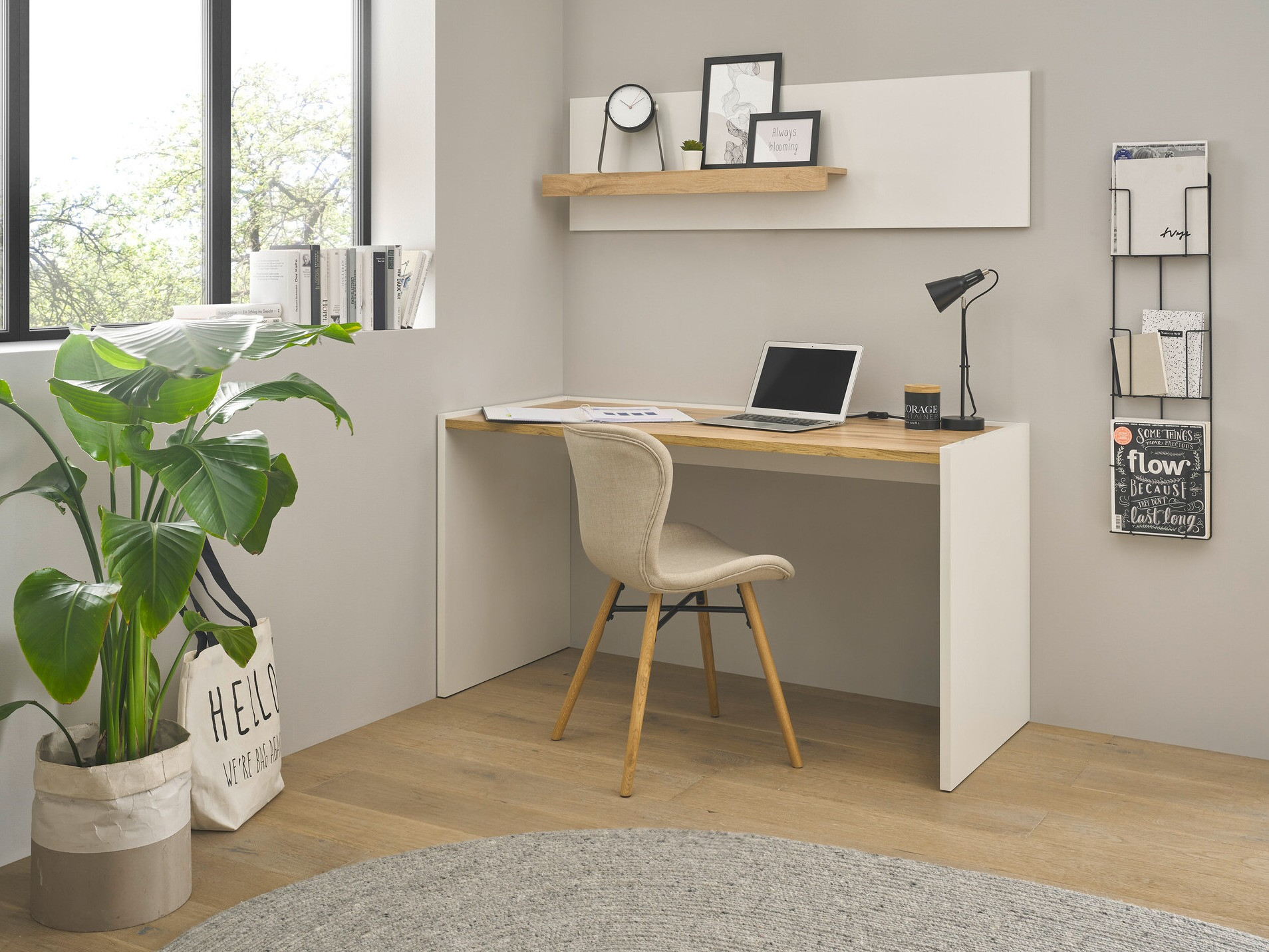 Thuiskantoorset Elbsori 157 (Wit + Wotan eik)