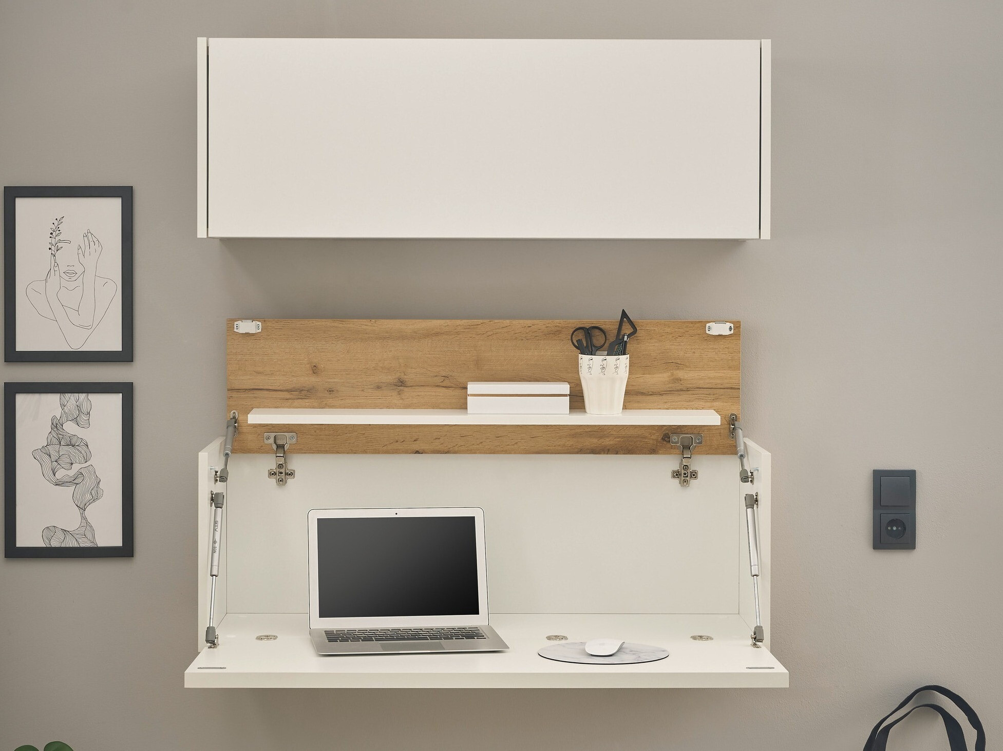 Thuiskantoorset Elbsori 158 (Wit + Wotan eik)