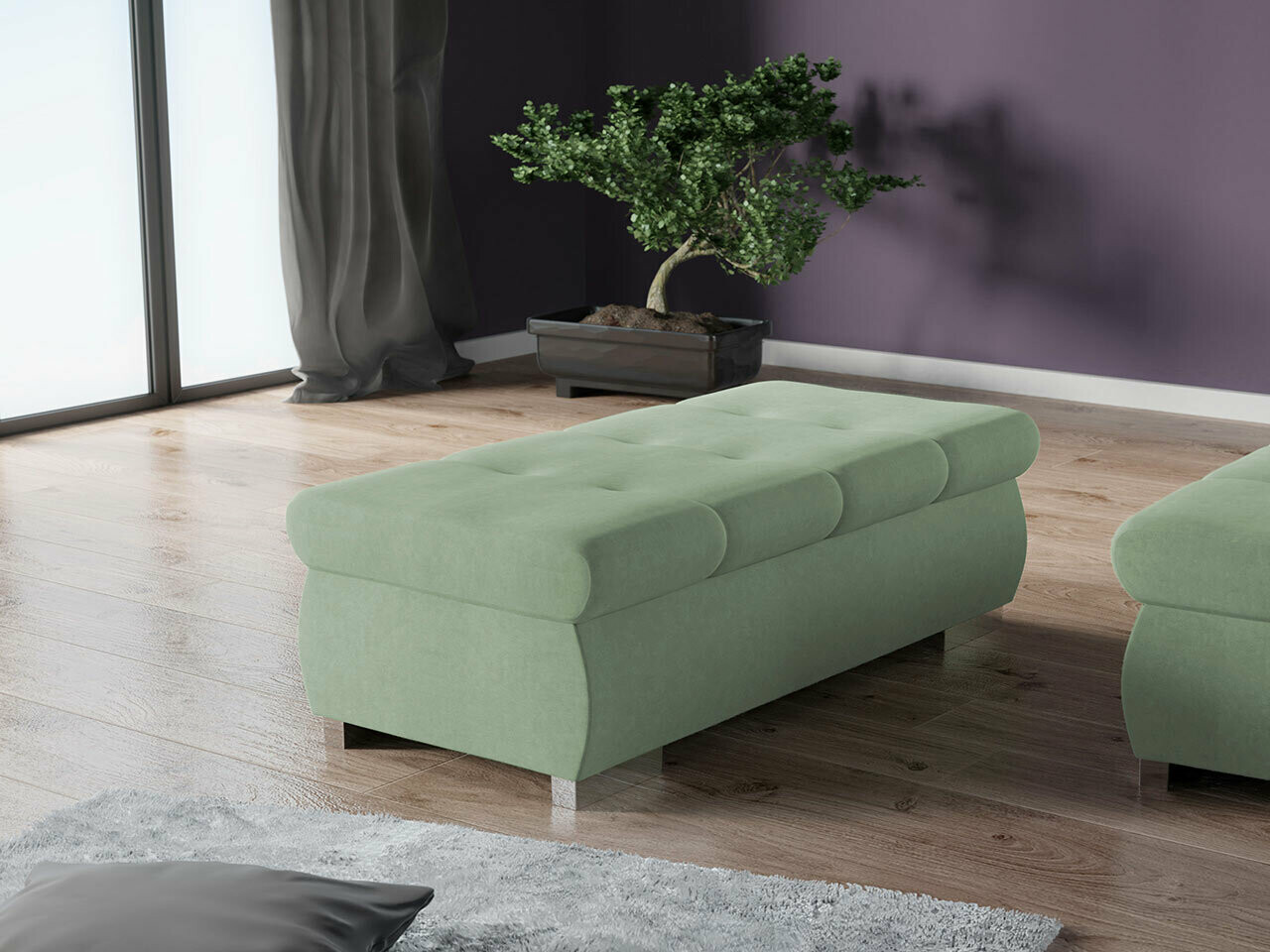 Gestoffeerde hocker Comfivo 123 (Uttario Velvet 2954)