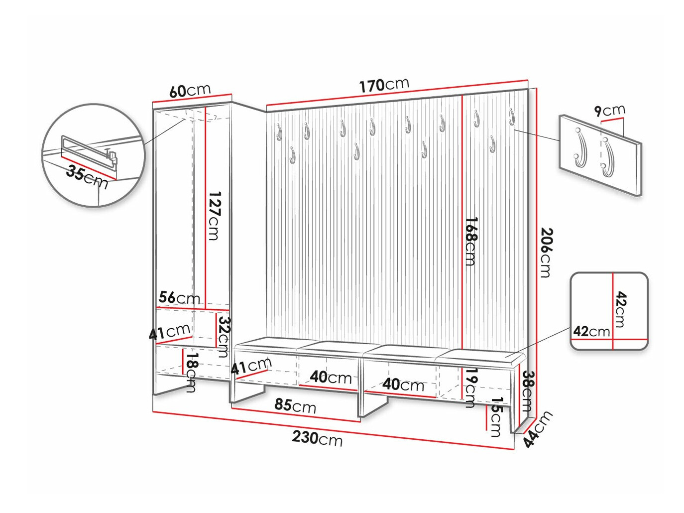 Gangmeubelset Hartford 484 (Artisan eiken + Manila 02)