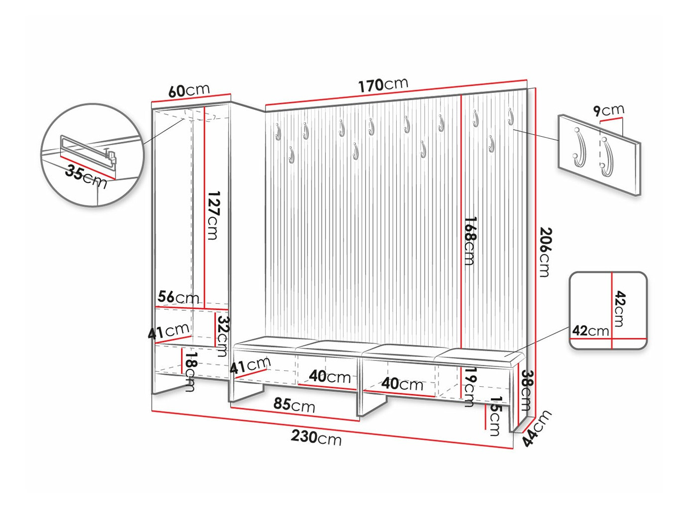 Gangmeubelset Hartford 484 (Artisan eiken + Manila 11)