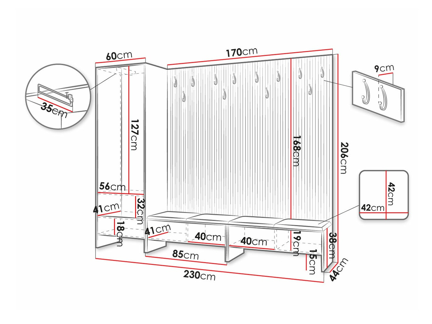 Gangmeubelset Hartford 484 (Artisan eiken + Manila 16)