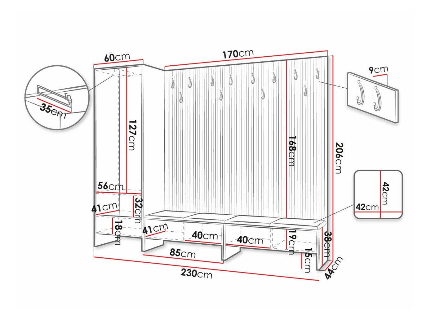 Gangmeubelset Hartford 484 (Artisan eiken + Manila 26)