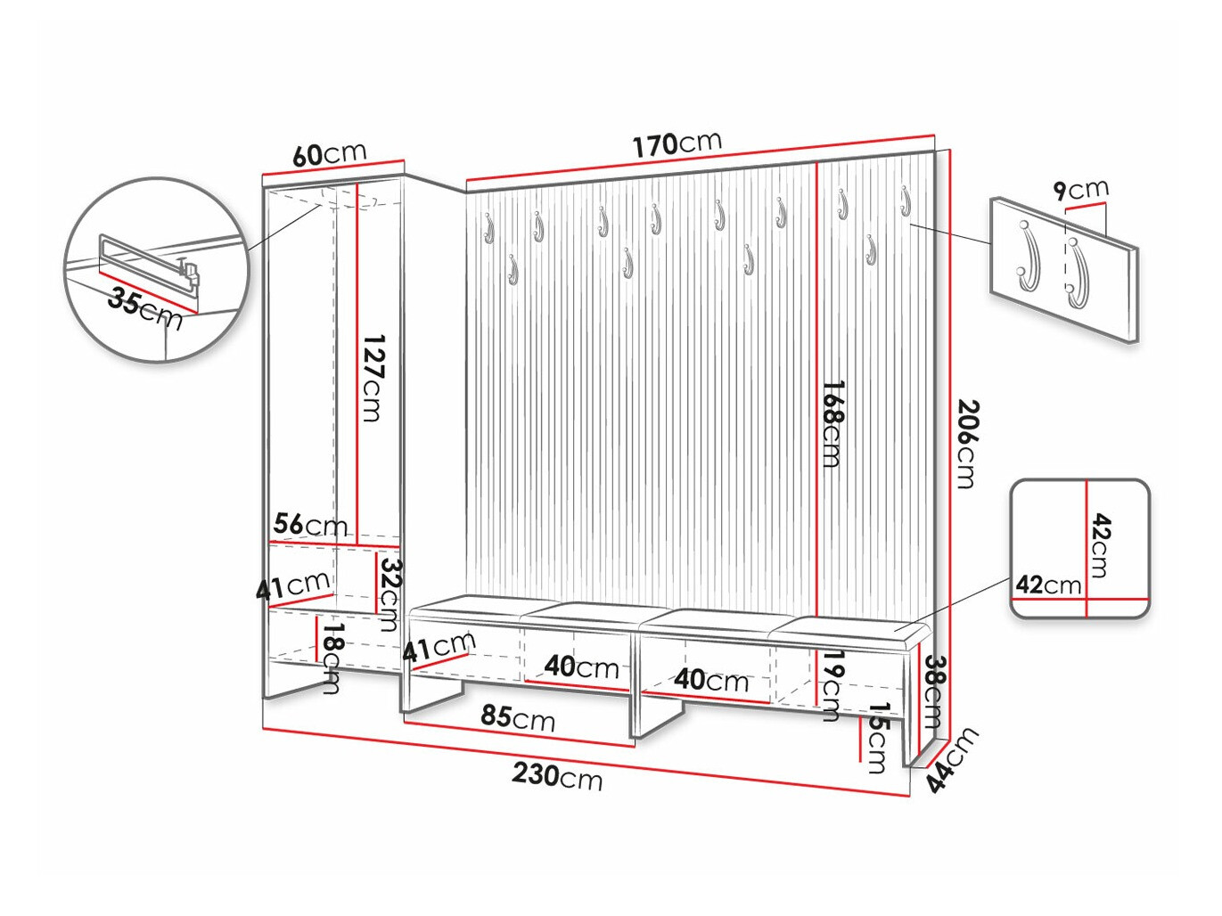 Gangmeubelset Hartford 484 (Artisan eiken + Manila 32)