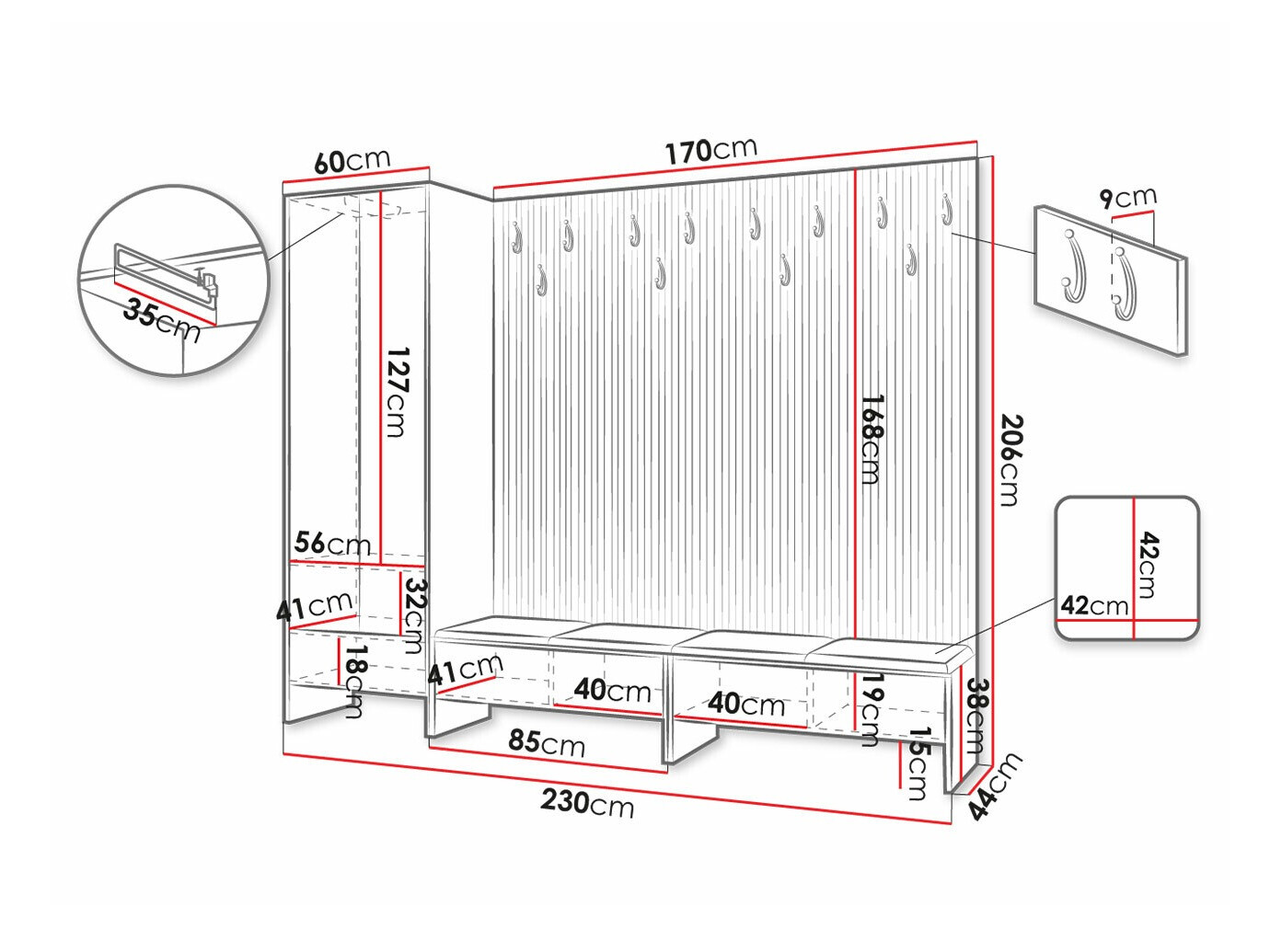 Gangmeubelset Hartford 484 (Artisan eiken + Soft 011)