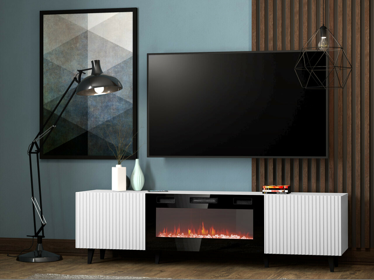 TV-meubel Dicto II (Wit + Zwart)