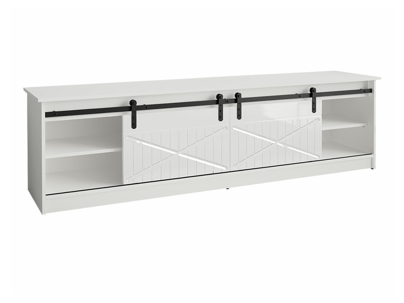 TV-meubel Charlotte 165 (Wit + Glanzend wit)