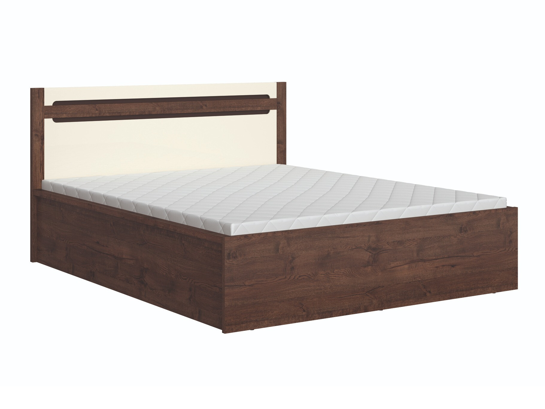 Bed Ophevaru 120 (Glanzend crème + April eiken)