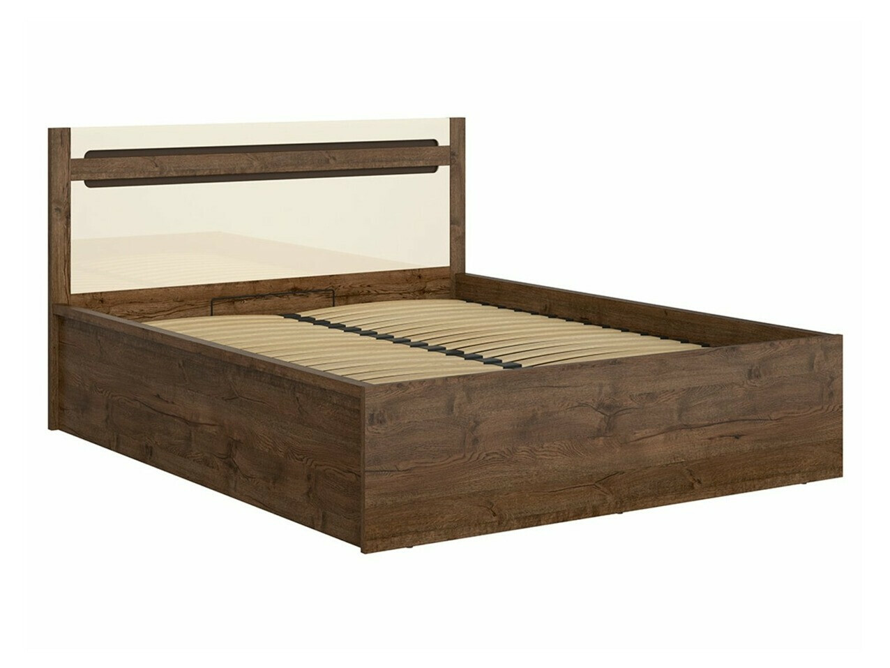 Bed Ophevaru 120 (Glanzend crème + April eiken)