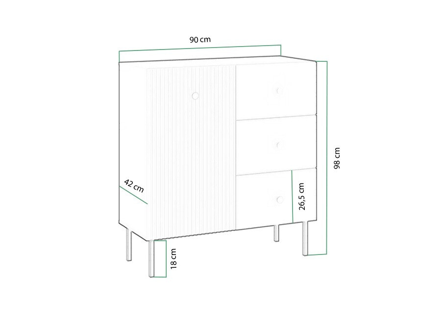 Ladekast Etliva 100 (Antraciet)