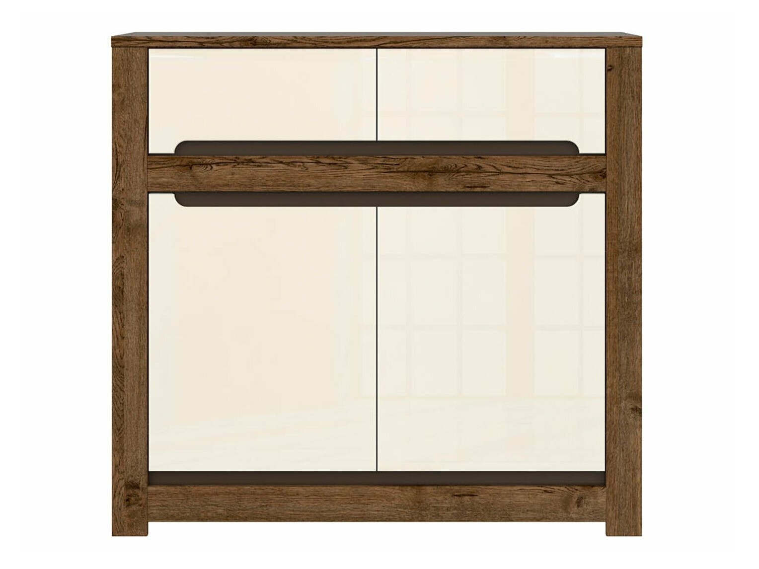 Ladekast Ophevaru 100 (Glanzend crème + April eiken)