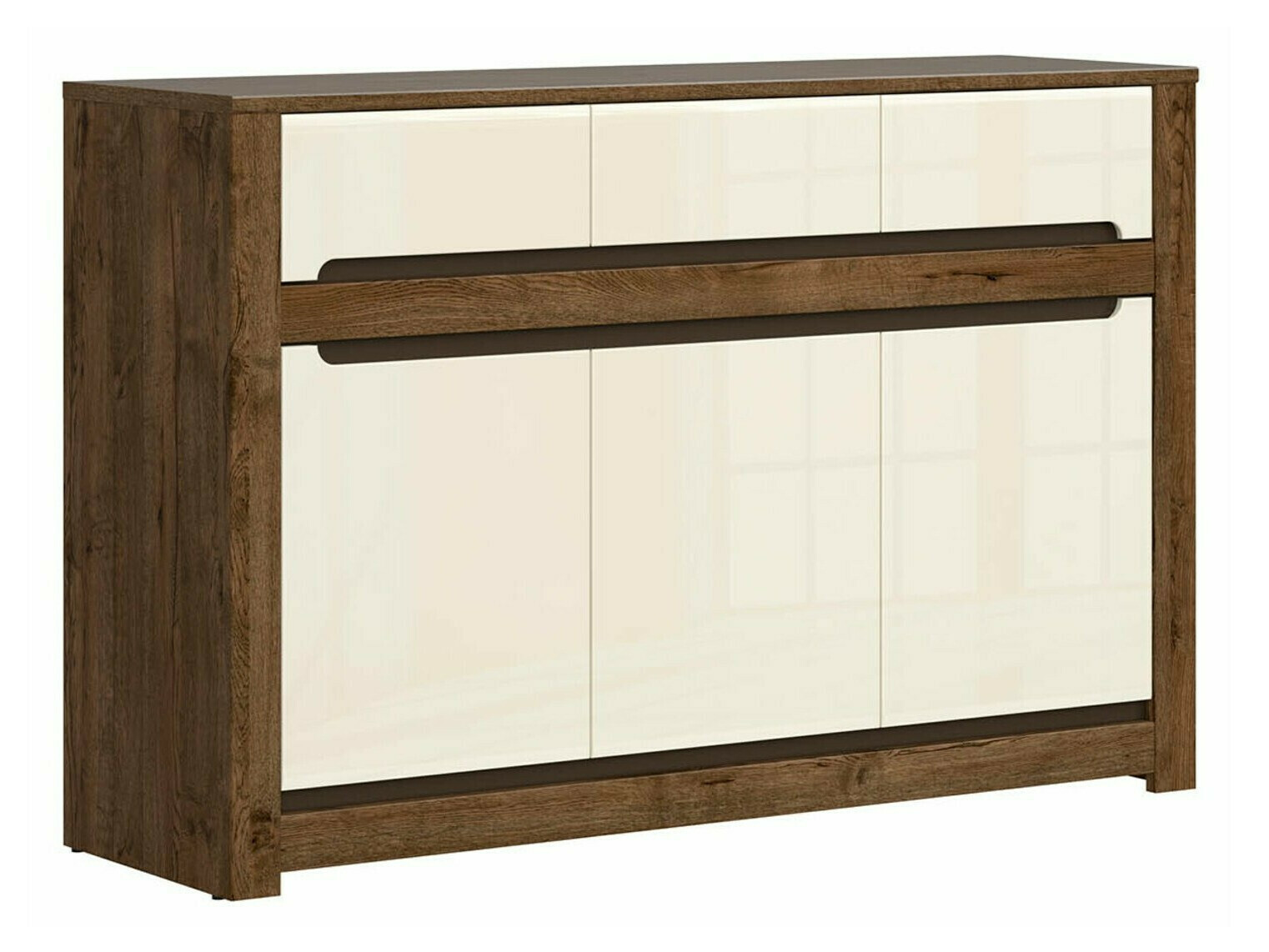 Ladekast Ophevaru 101 (Glanzend crème + April eiken)