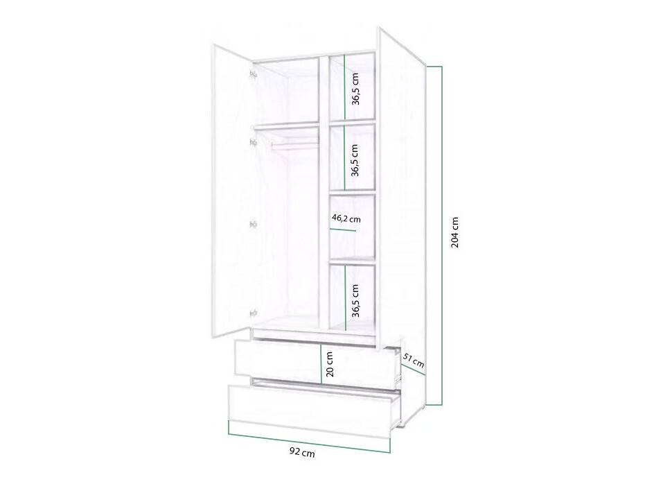 Kledingkast Cirdora 101 (Sonoma eik)