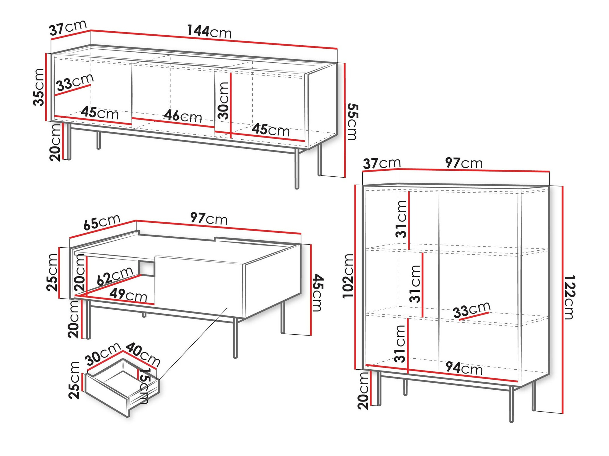Woonkamerset Dormela 104
