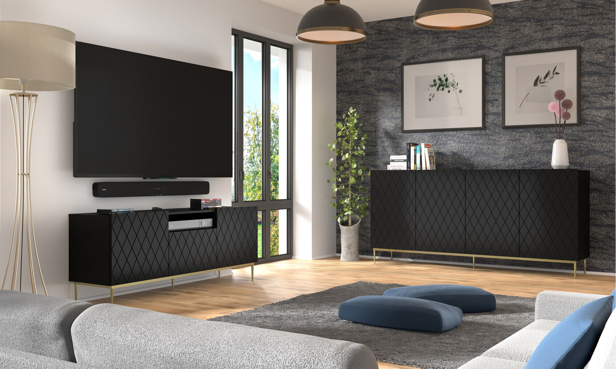 TV-meubel Melmoro 100 (Zwart)