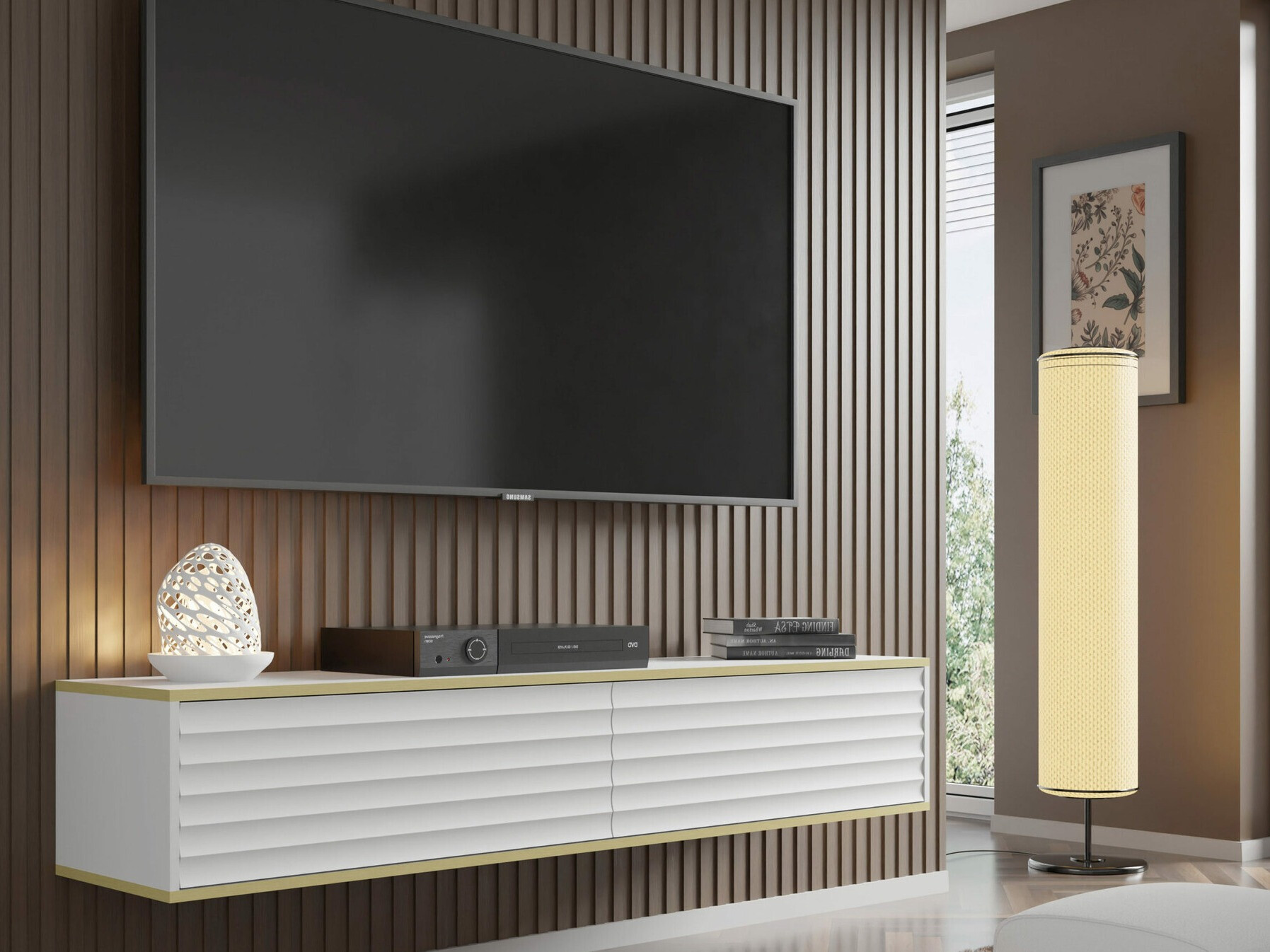 TV-meubel Buffalo 101 (Wit + Gouden)