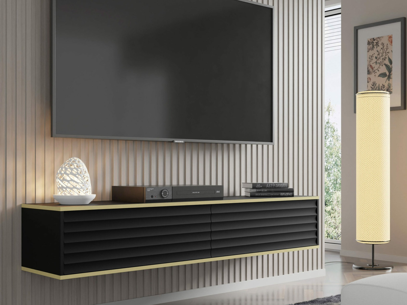 TV-meubel Buffalo 101 (Zwart + Gouden)