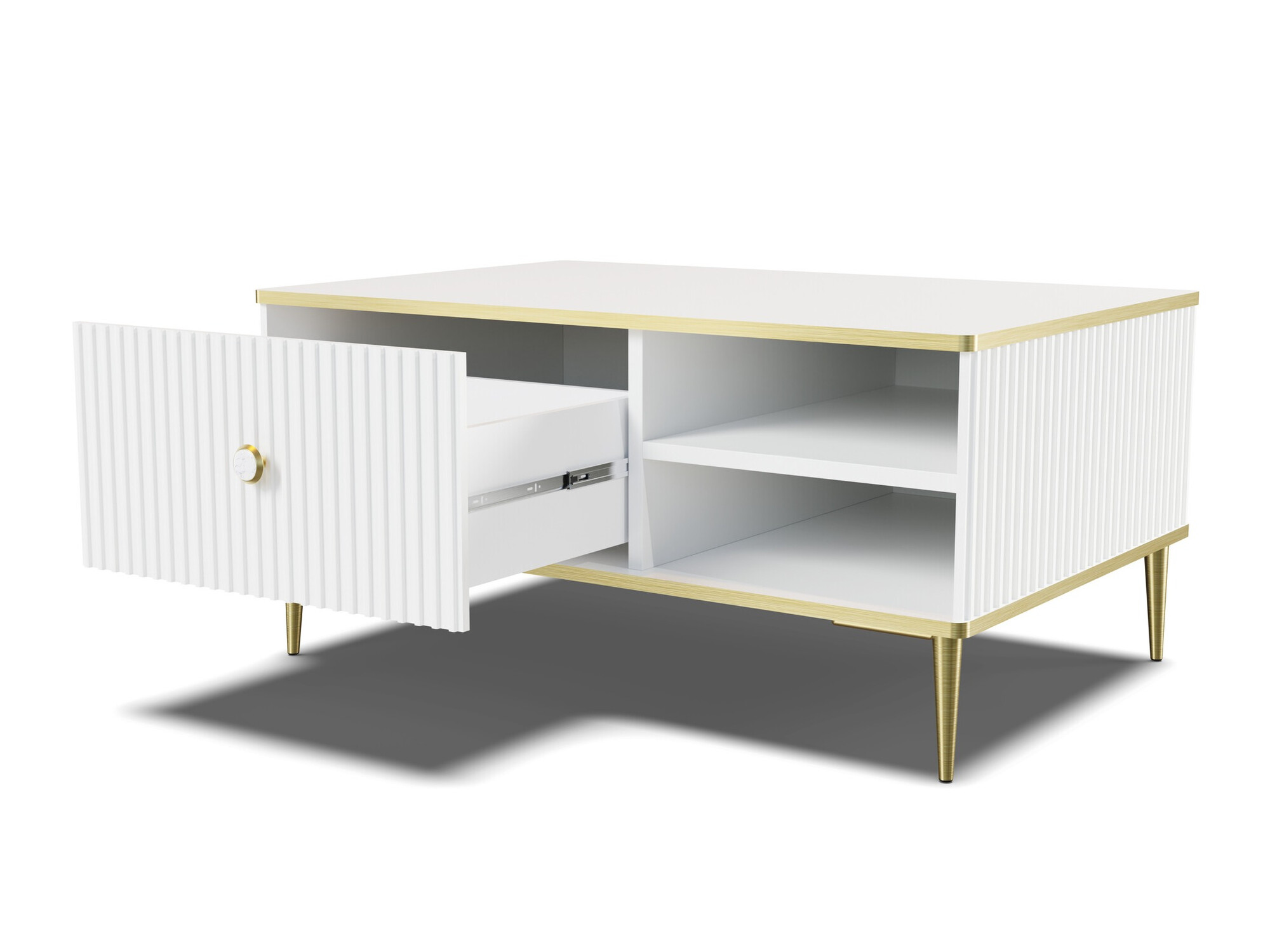 Salontafel Romciro 102 (Wit + Gouden)
