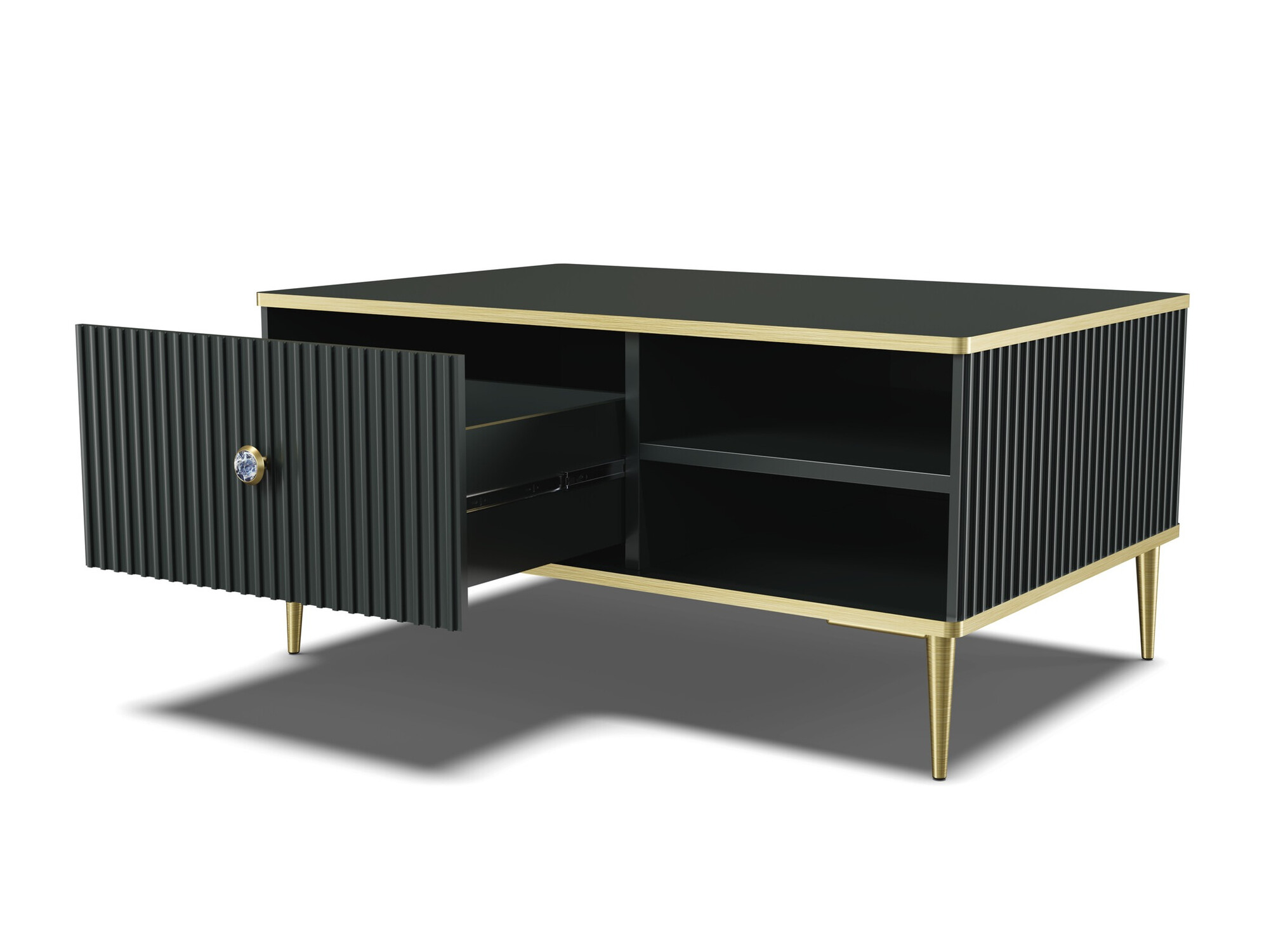 Salontafel Romciro 102 (Zwart + Gouden)
